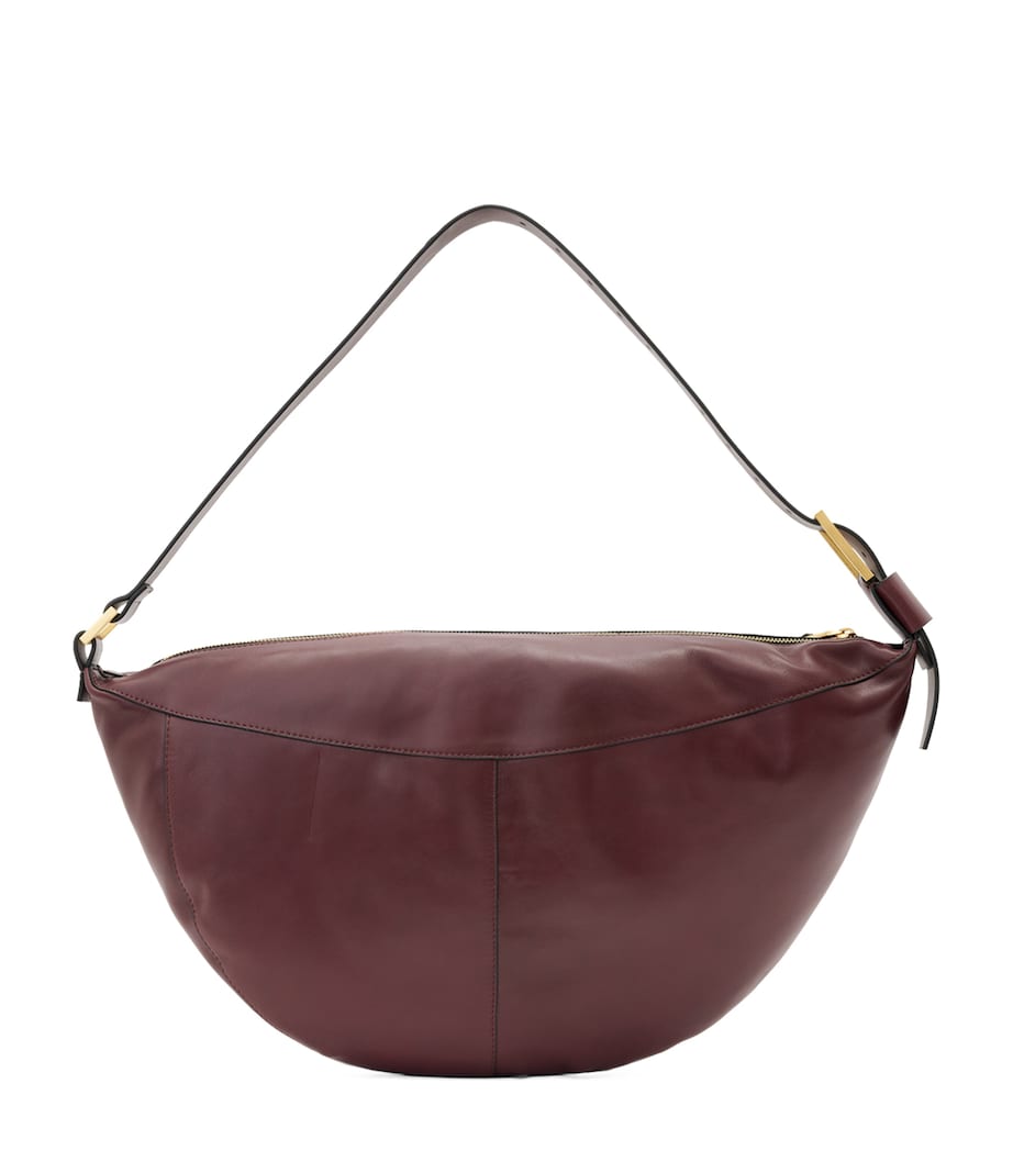 Leather Luna Shoulder Bag DARK RED Image 1