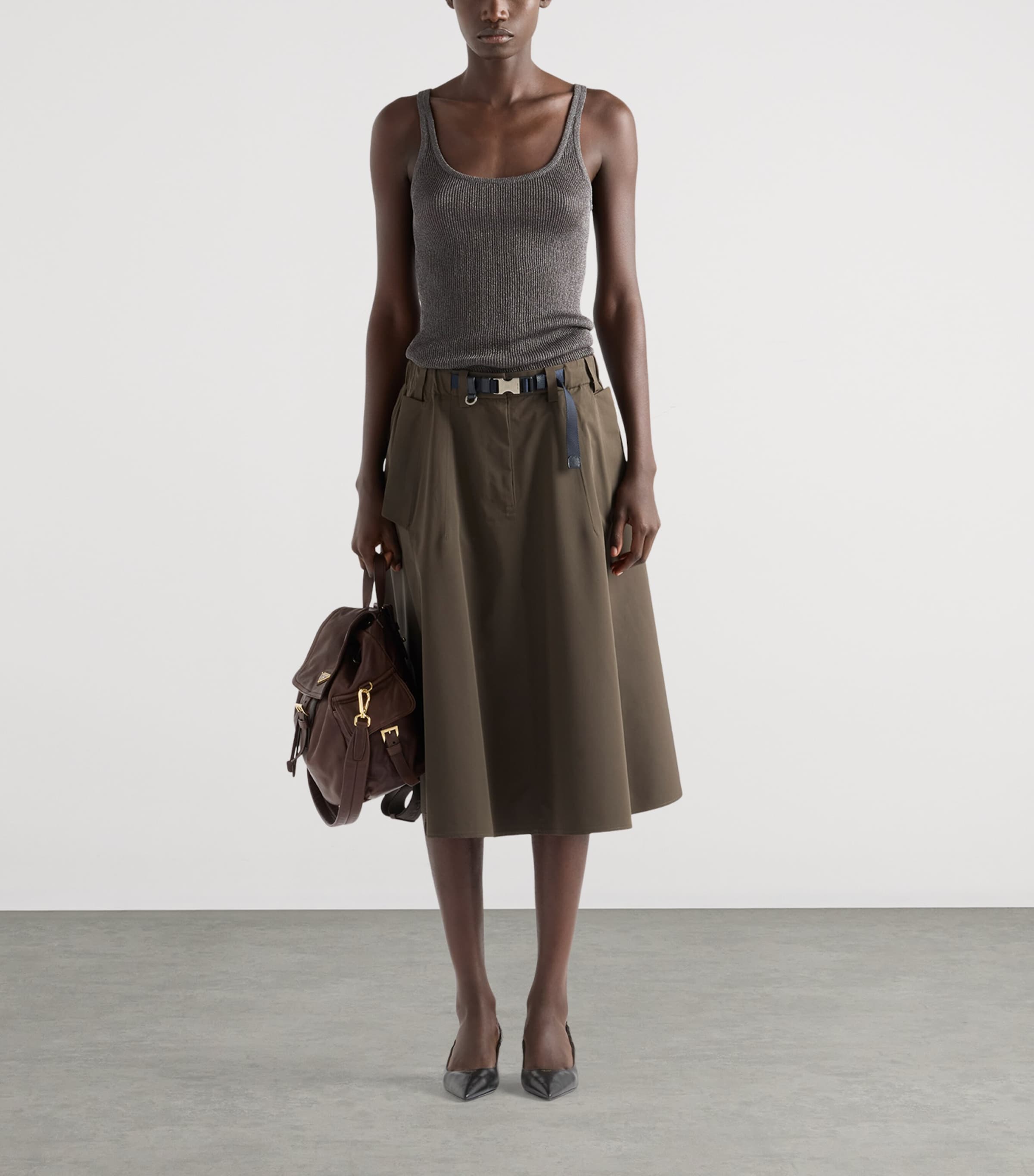 Technical Circle Midi Skirt F0334 Image 2