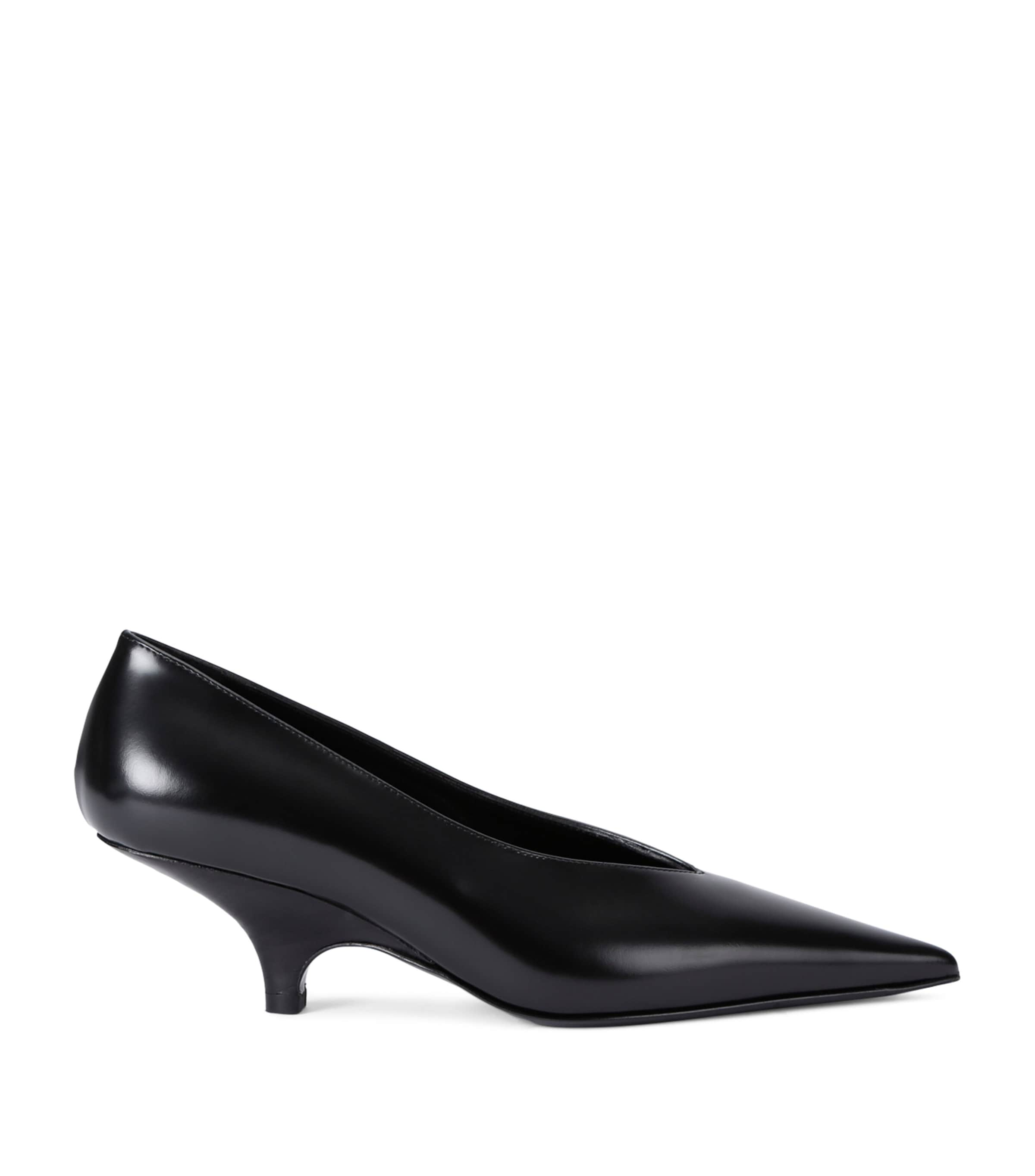 Totême Leather The Wedge Heel Pumps 55 In Black