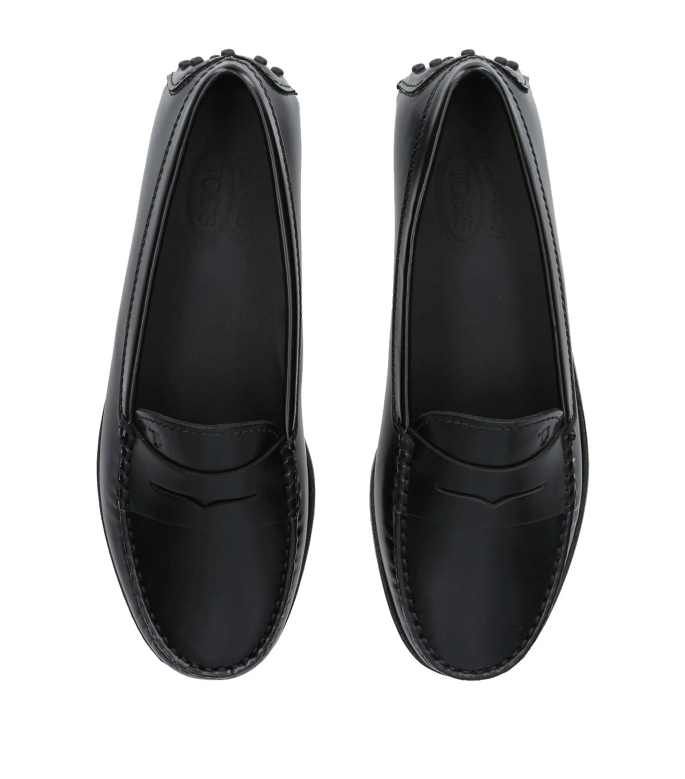 Leather Penny Loafers BLACK Image 4