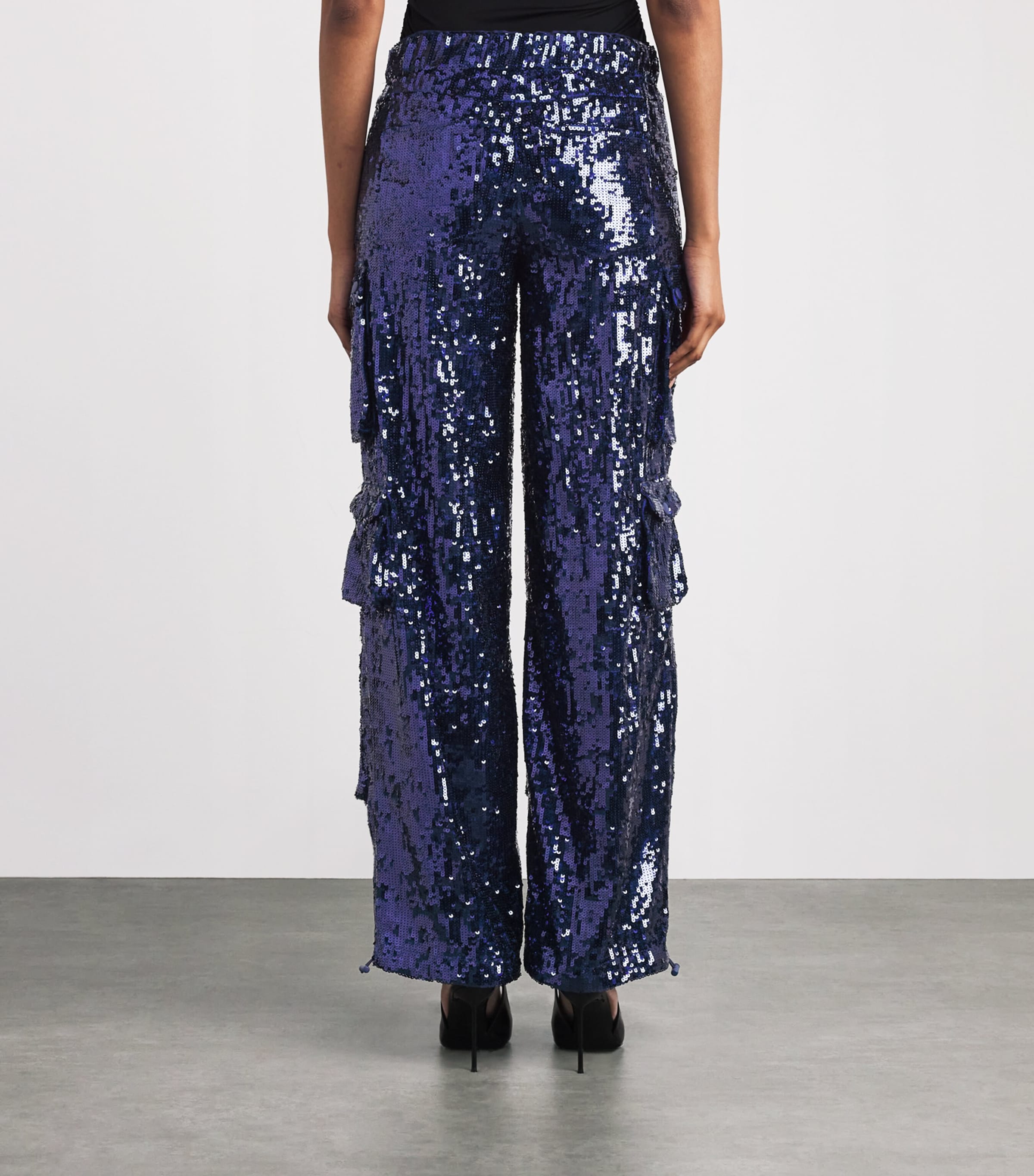 Sequin Olympia Cargo Trousers B401 MIDNIGHT BLUE Image 4