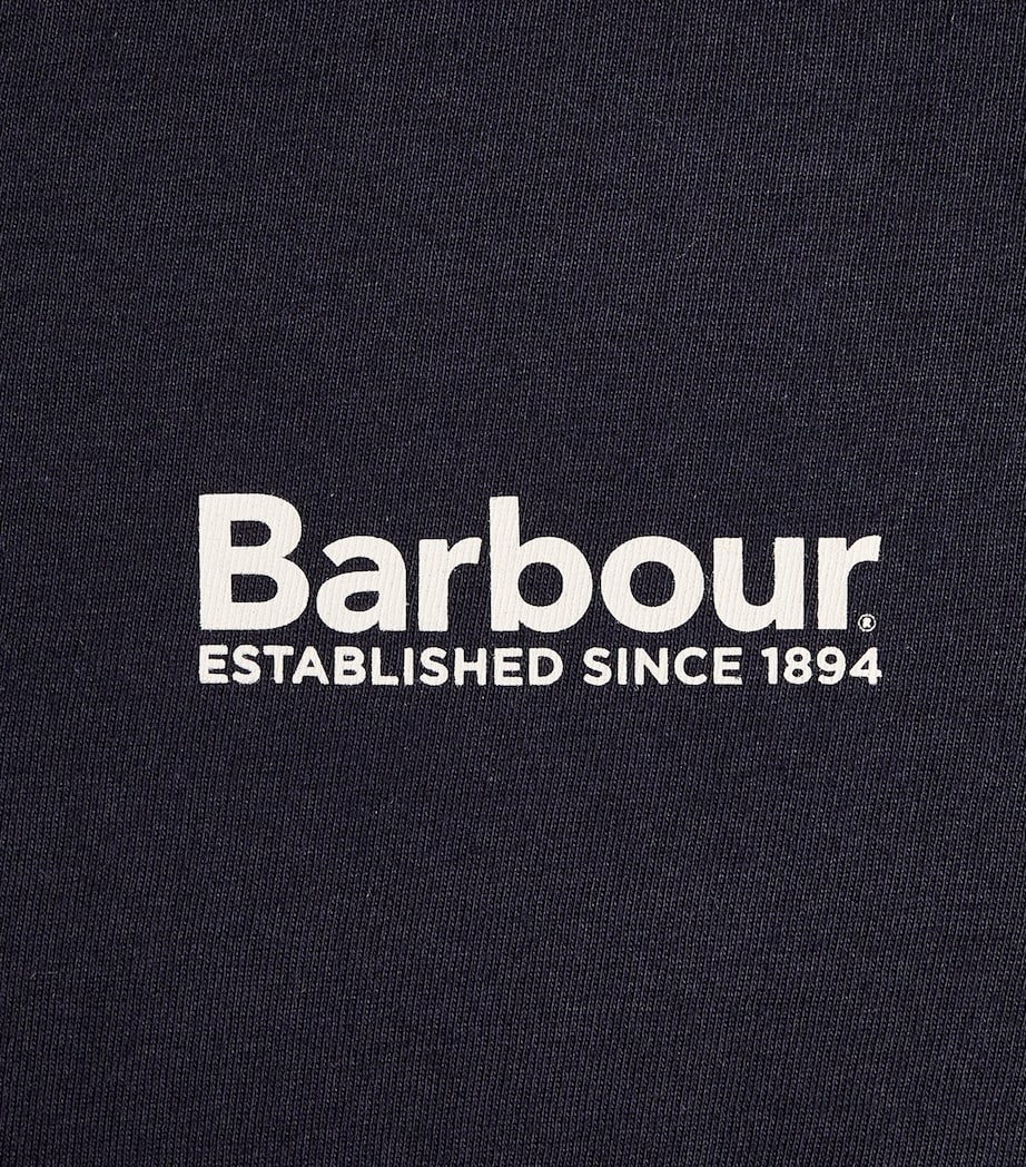 Barbour Mens Cotton Logo T-Shirt Dark Navy Image 6