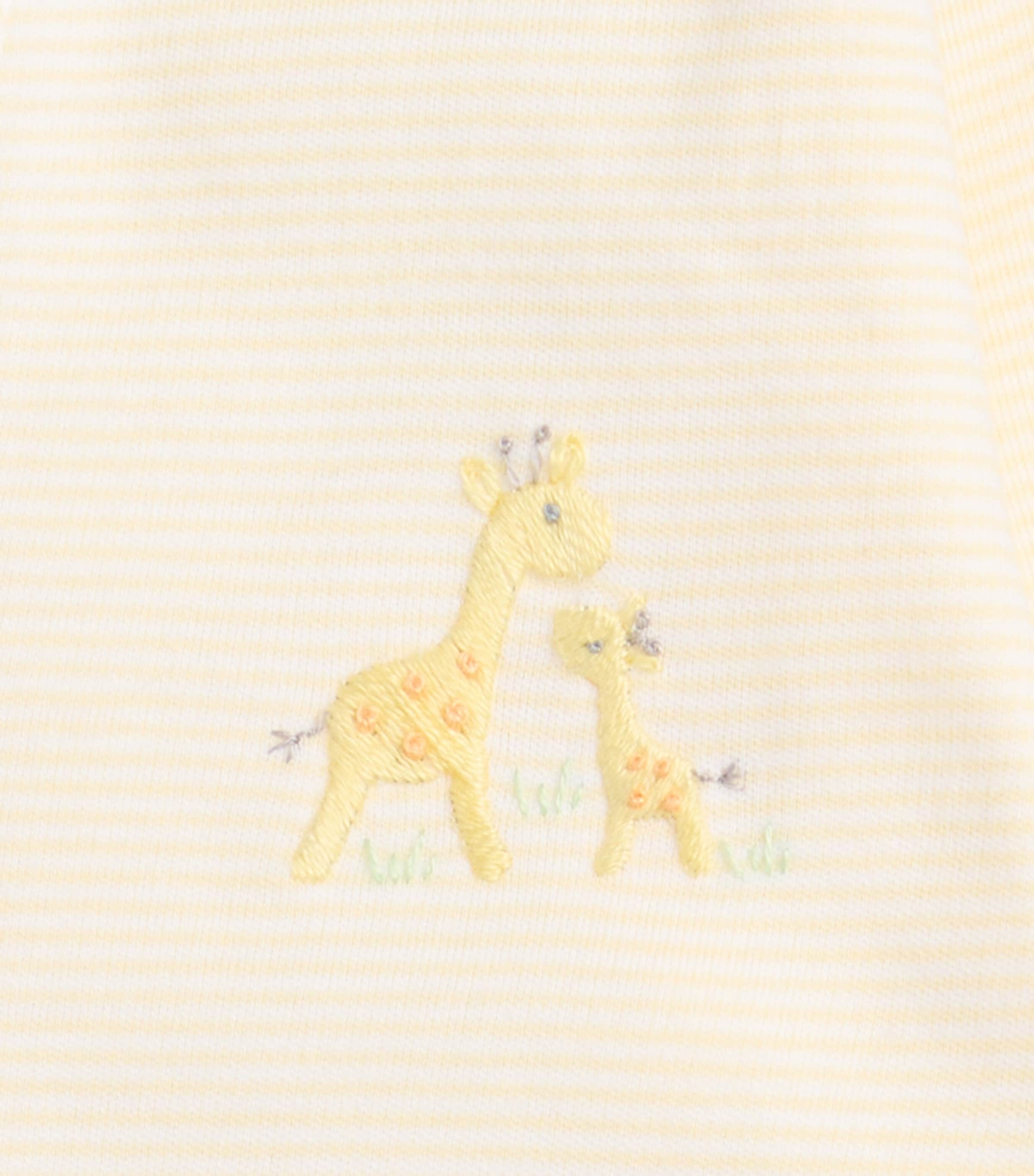 Kissy Kissy Pima Cotton Stripe Giraffe All-In-One (0-6 Months) Yellow Image 2