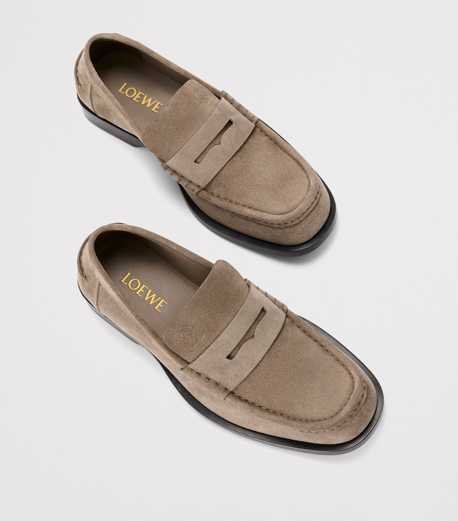 LOEWE Suede Bobine Loafers Hazelnut Image 3