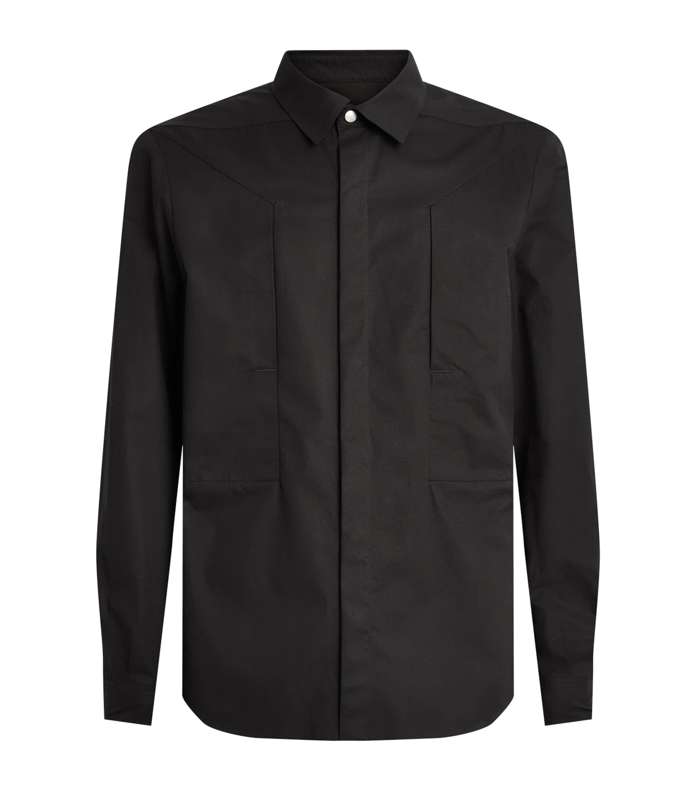 Rick Owens Mens Cotton Fog Overshirt Black Image 1
