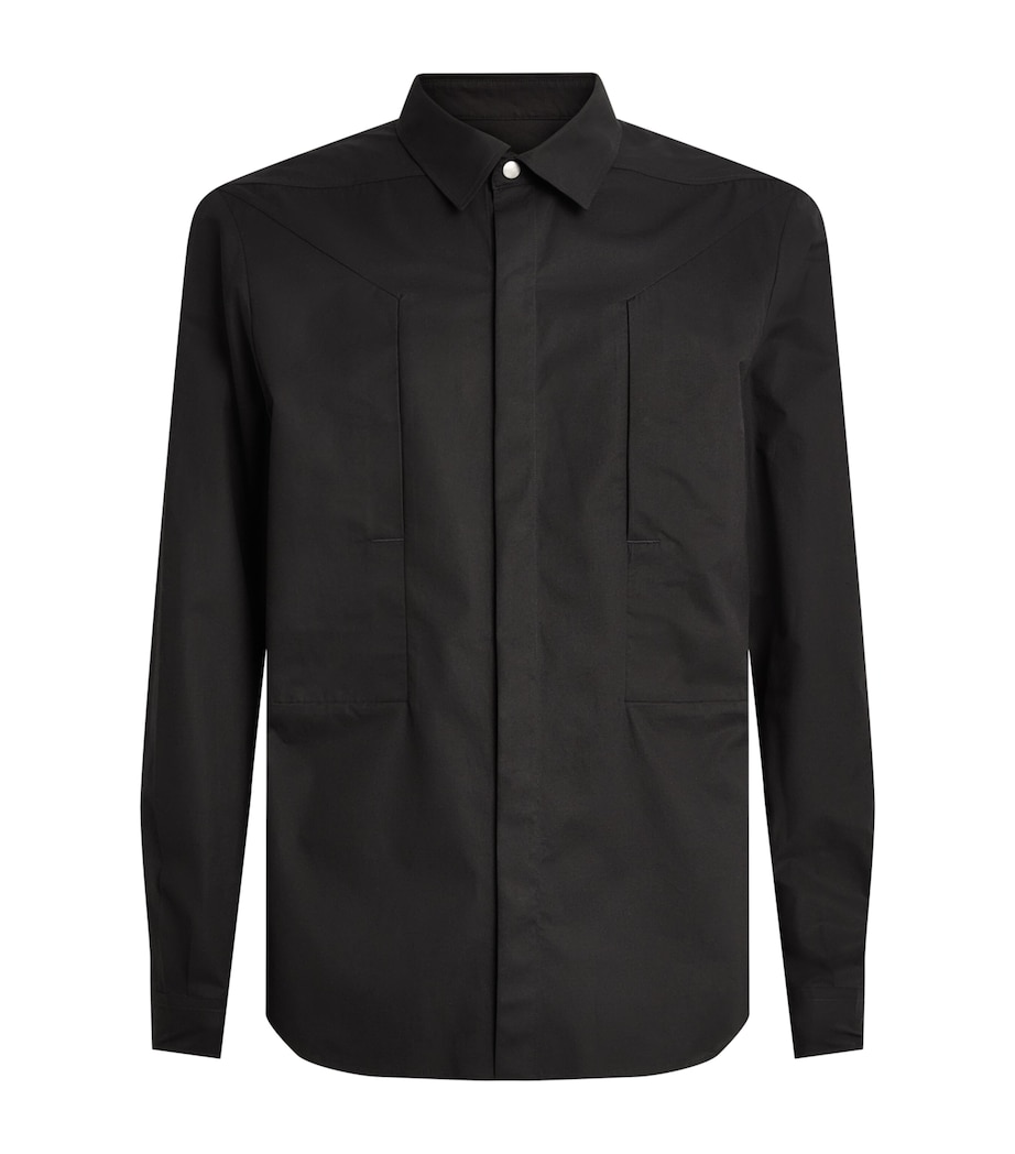 Rick Owens Mens Cotton Fog Overshirt Black Image 1