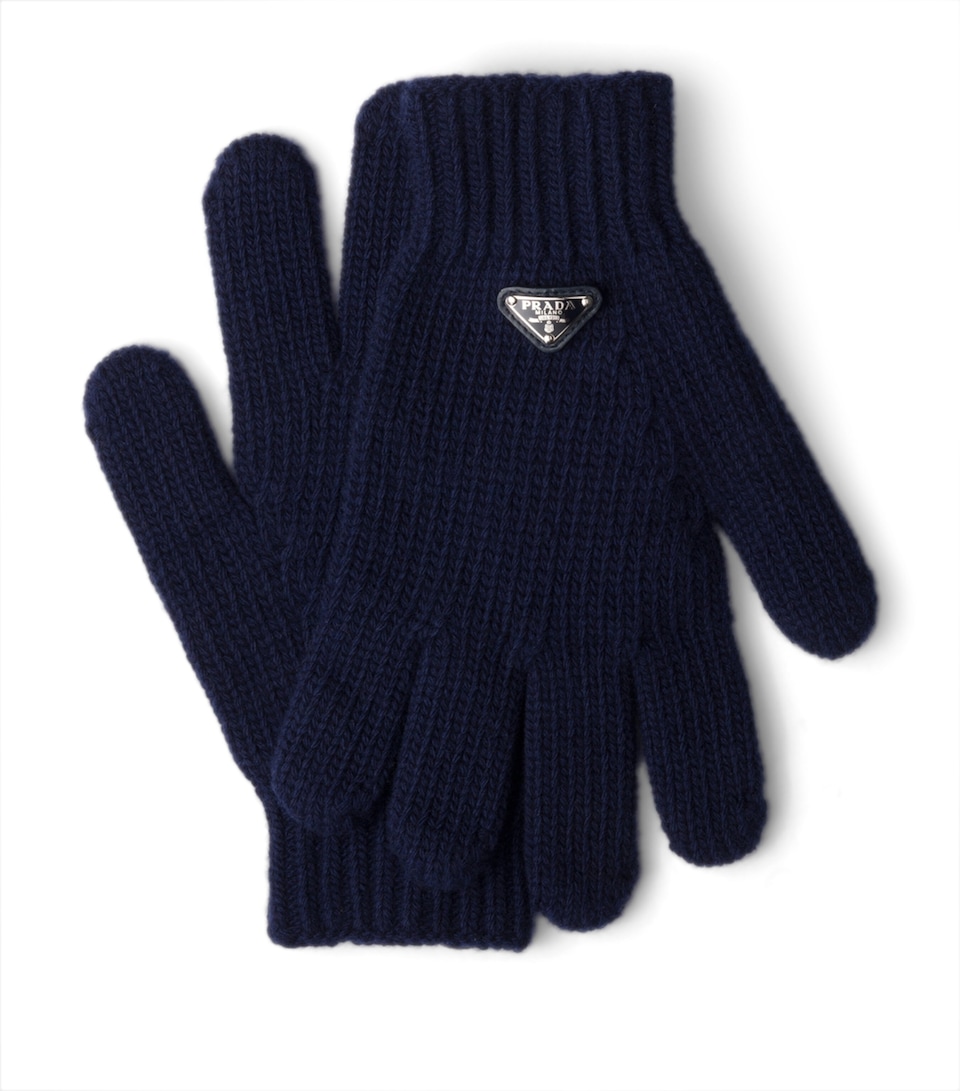 Prada Wool Logo Gloves