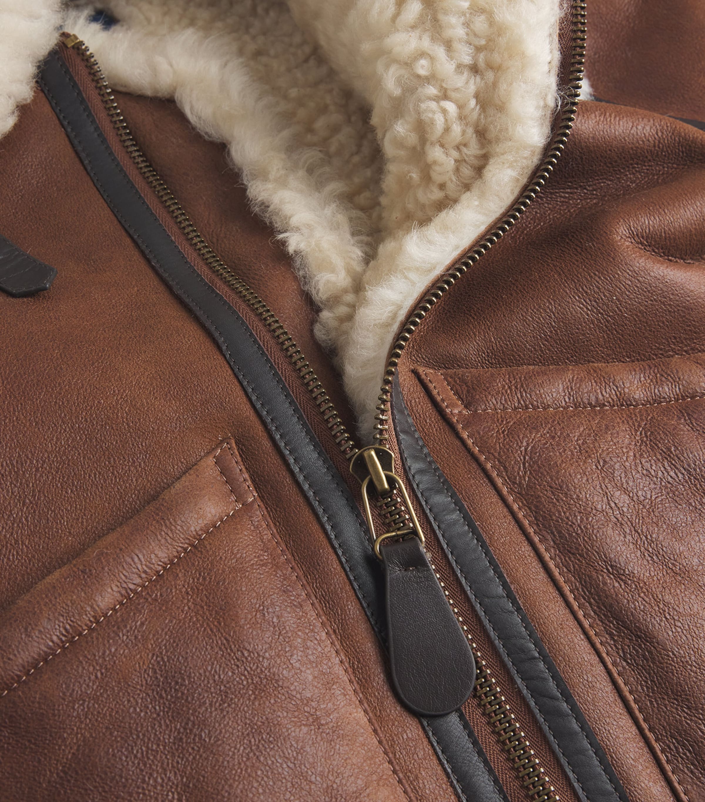 Shearling Aviator Jacket BROWN MU Image 5