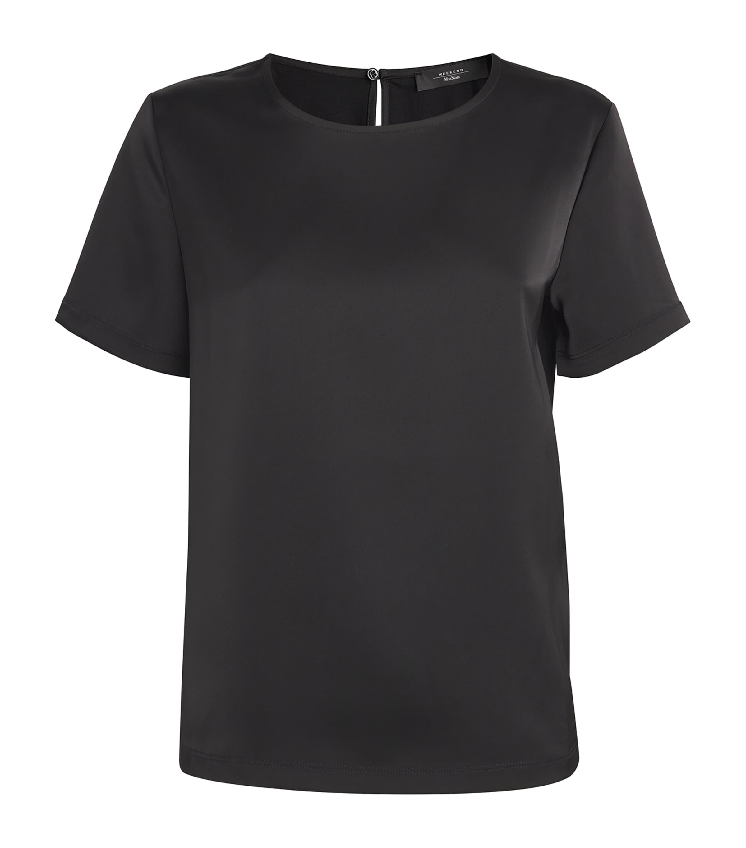 Shop Weekend Max Mara Satin T-shirt In Black