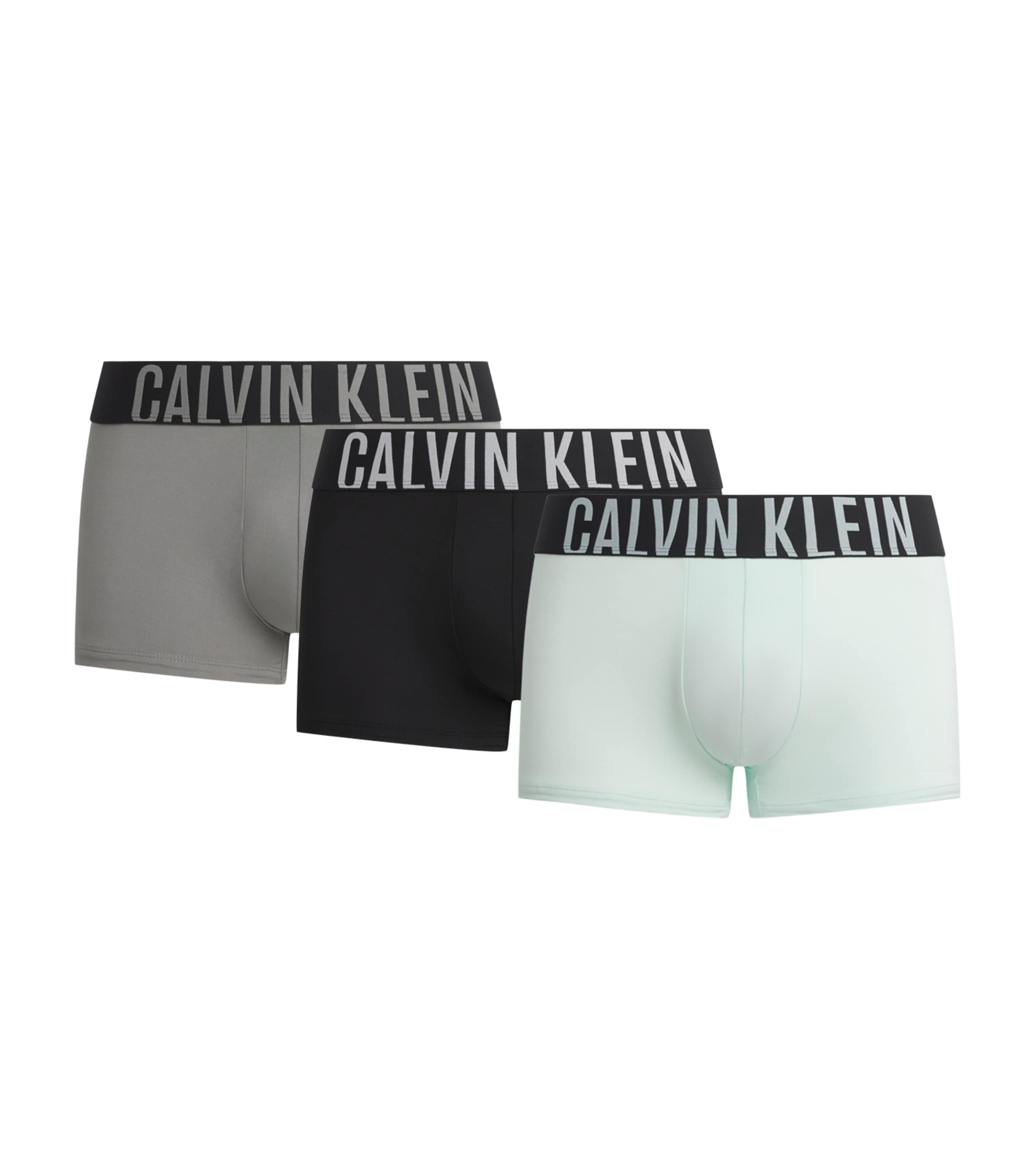 Calvin Klein Mens Intense Power Trunks (Pack of 3) Black/mist/mist Image 1