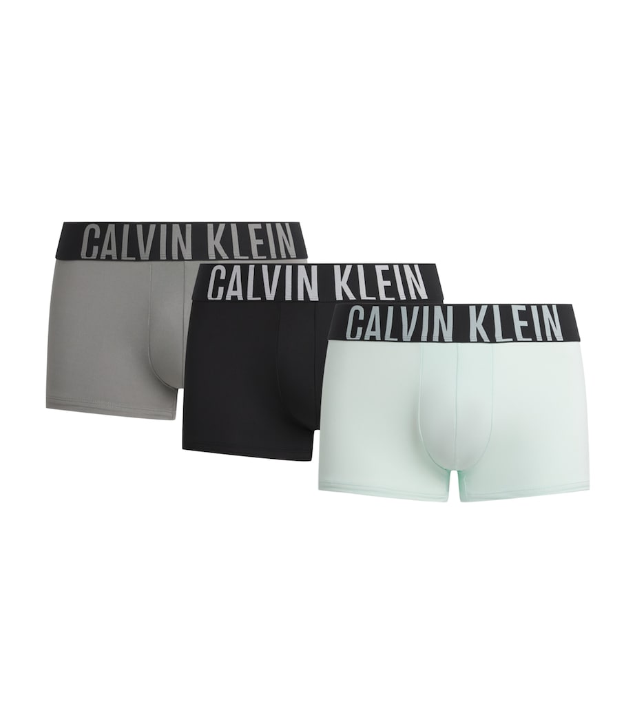 Calvin Klein Mens Intense Power Trunks (Pack of 3) Black/mist/mist Image 1