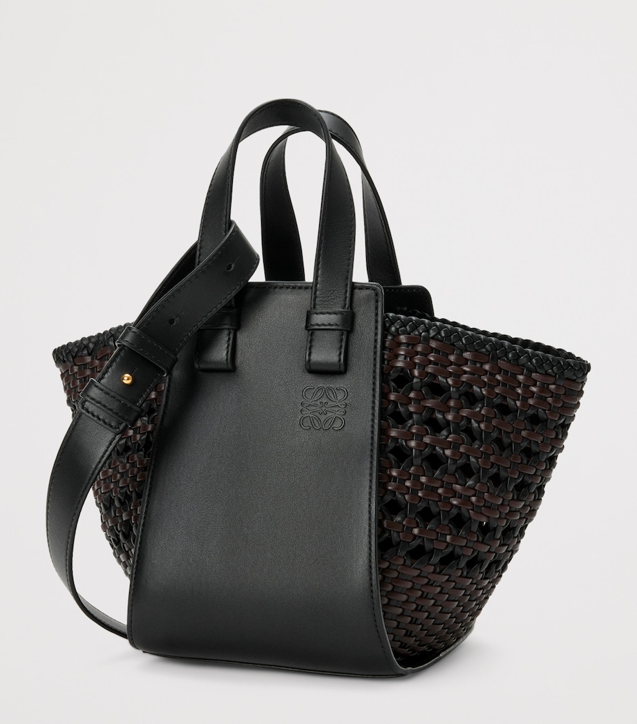 Leather Hammock Top-Handle Bag BLACK/BROWN Image 2