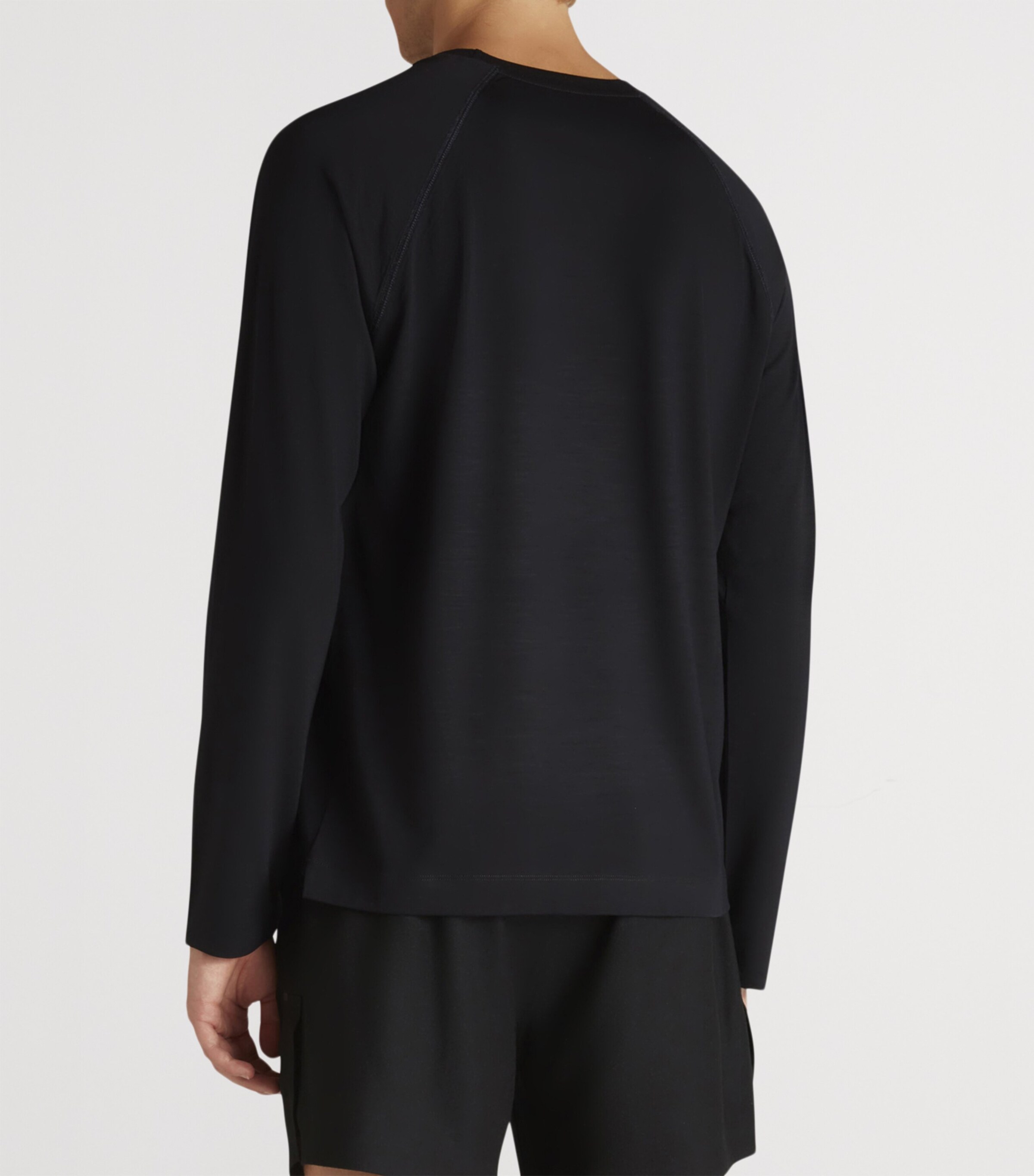 Dunhill Mens Wool Athluxury Long-Sleeve T-Shirt Navy Image 6