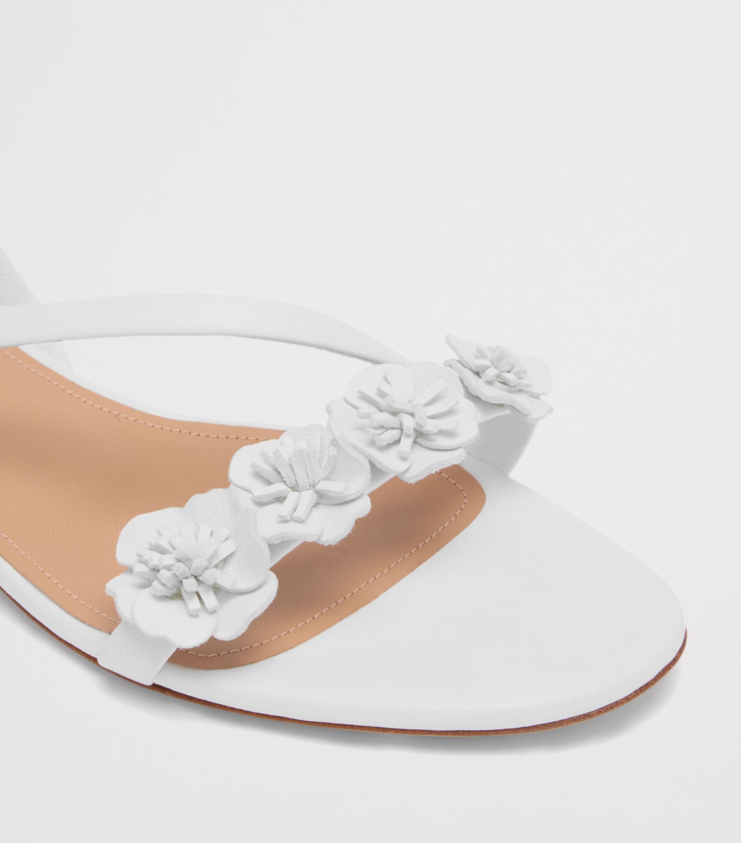 Malone Souliers Leather Flower-Embellished Serra Sandals White Image 5