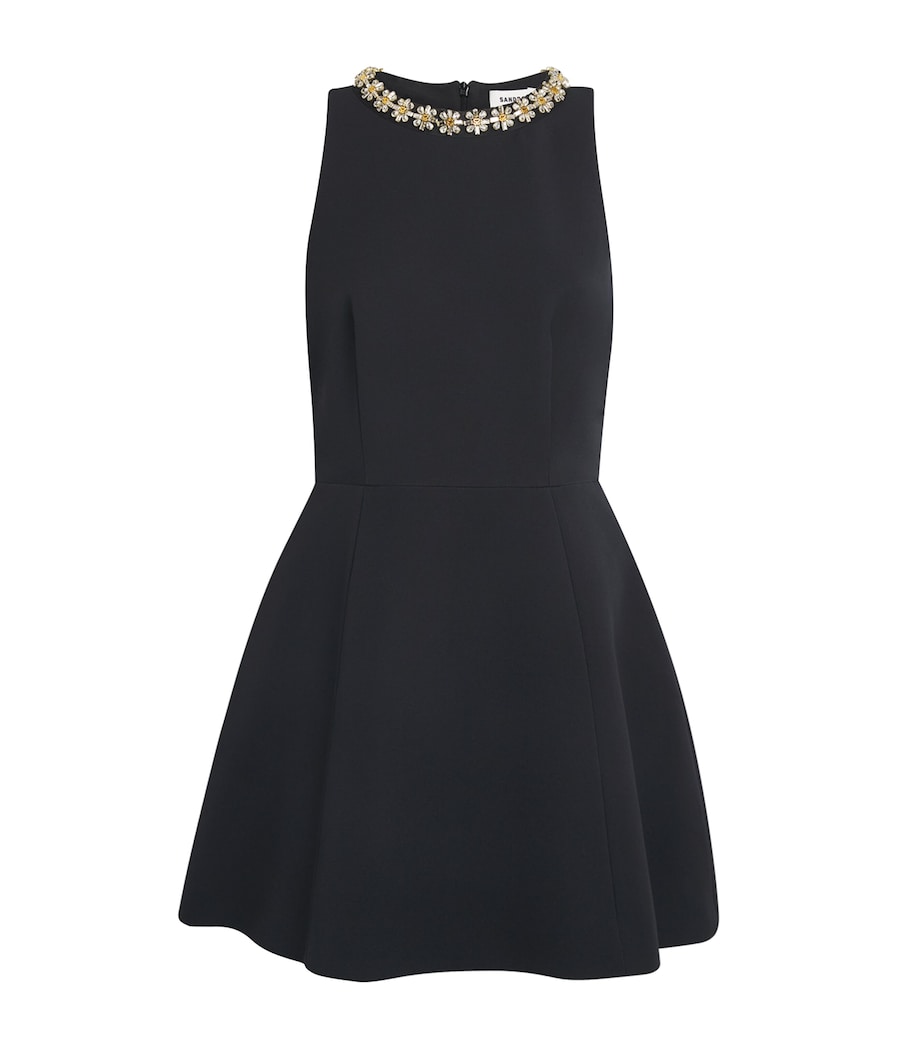 Sandro Paris Womens Crystal-Embellished Mini Dress Black Image 1