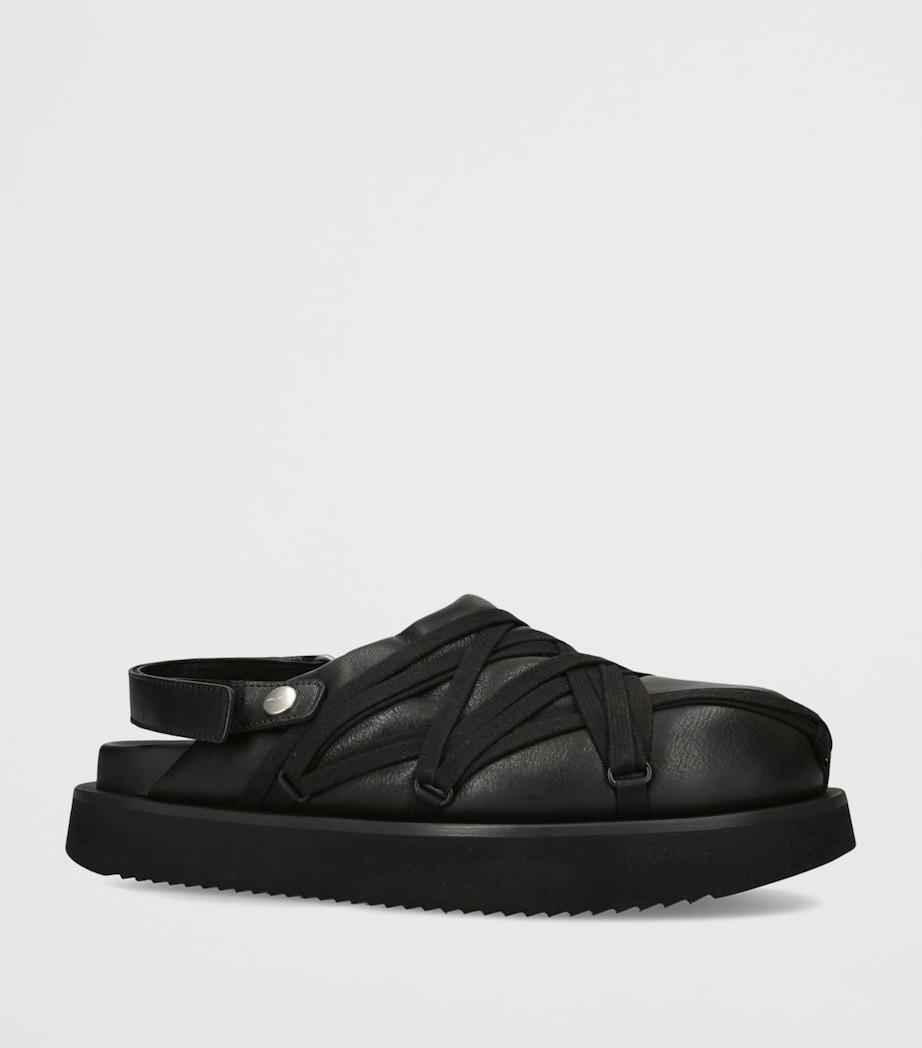 Rick Owens Leather Padded Megalace Mules Black Image 2