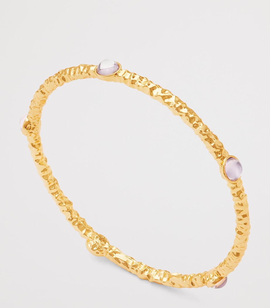 Gold-Plated Cabochon Bangle PINK Image 2