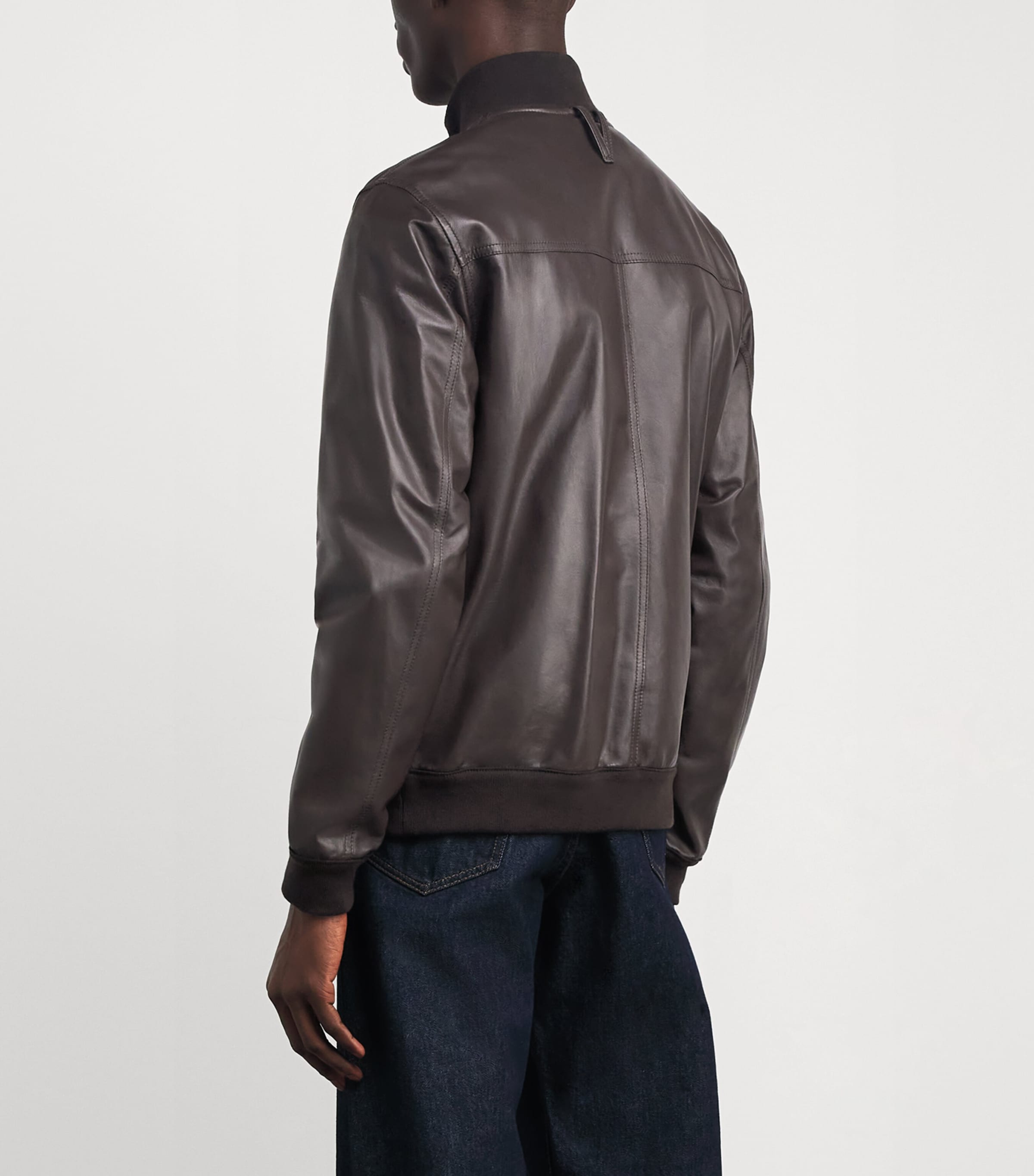 Valstar Mens Leather Valstarino Bomber Jacket Image 4