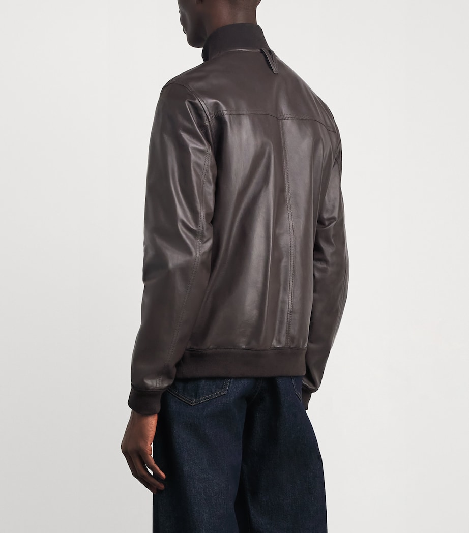Valstar Mens Leather Valstarino Bomber Jacket Image 4