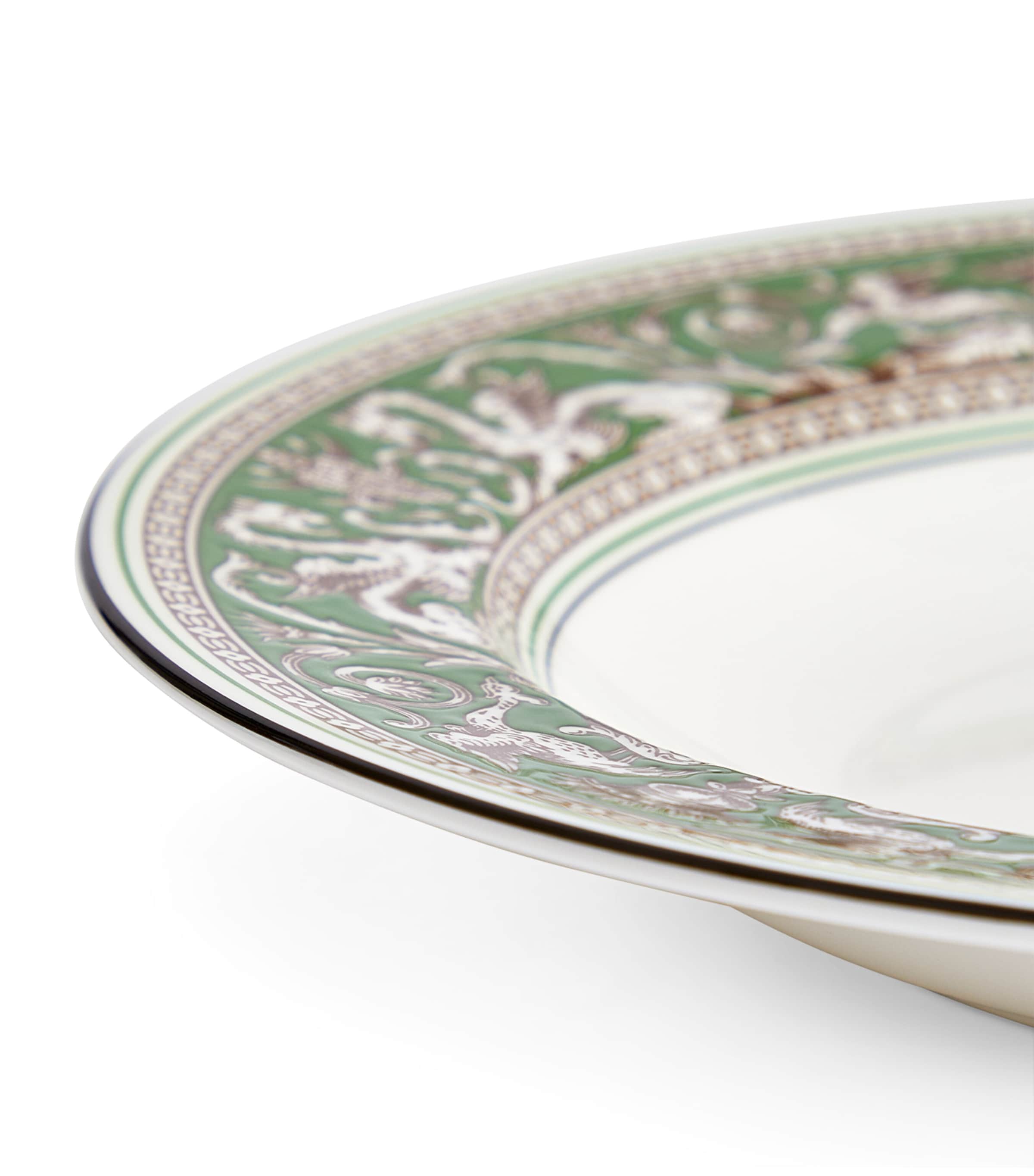 Florentine Verde Rimmed Soup Bowl (23cm) GREEN Image 2