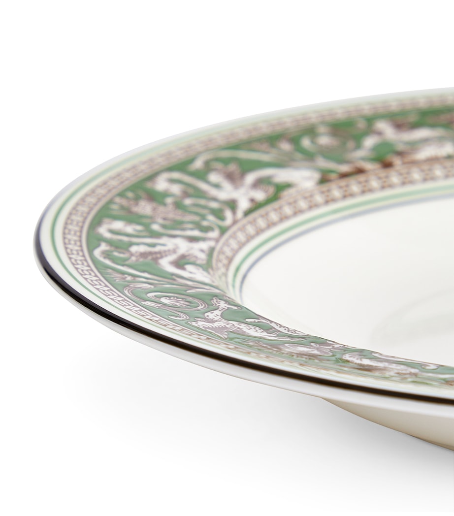 Florentine Verde Rimmed Soup Bowl (23cm) GREEN Image 2