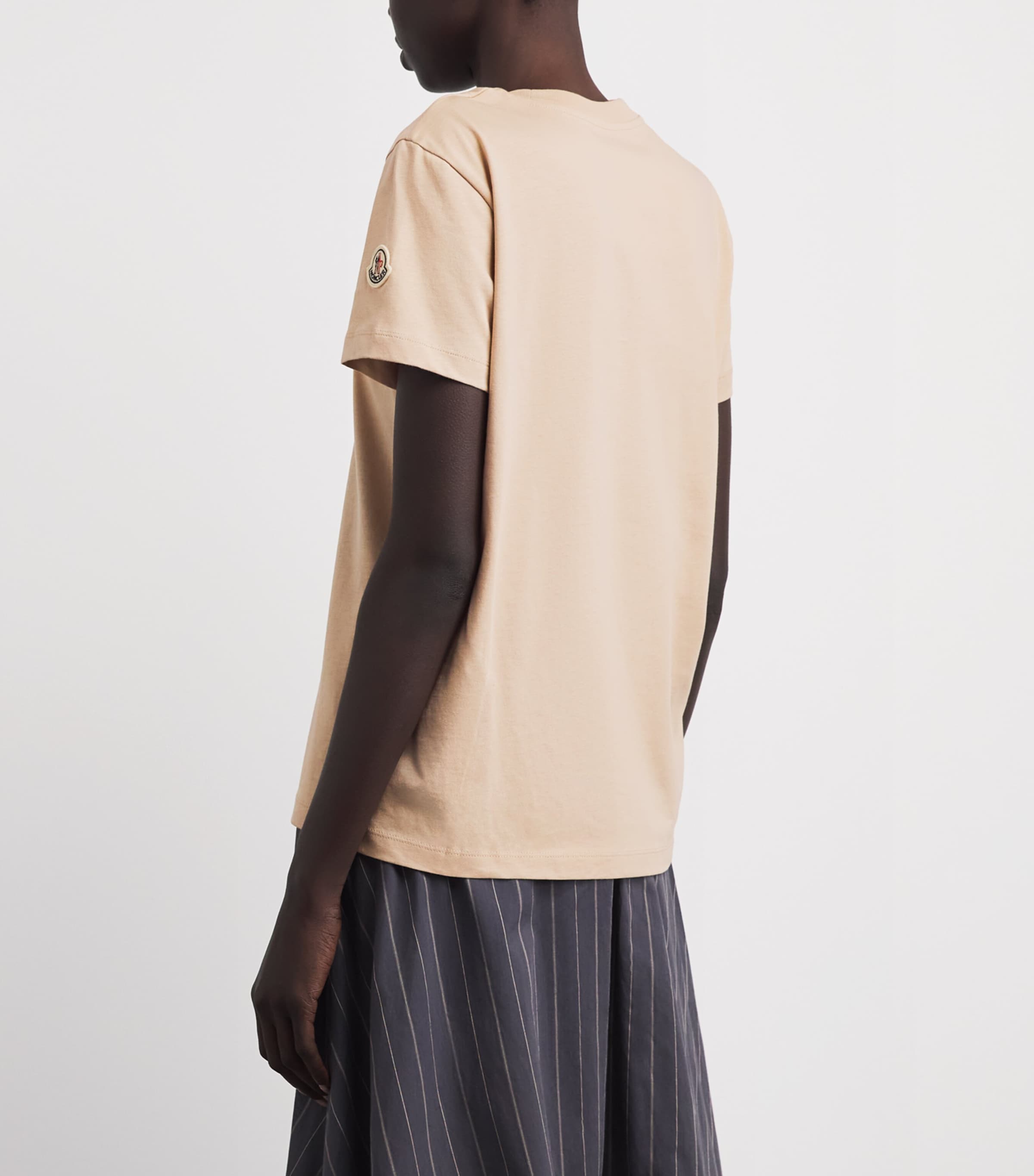 Moncler Womens Cotton Logo Embroidered T-Shirt Image 5