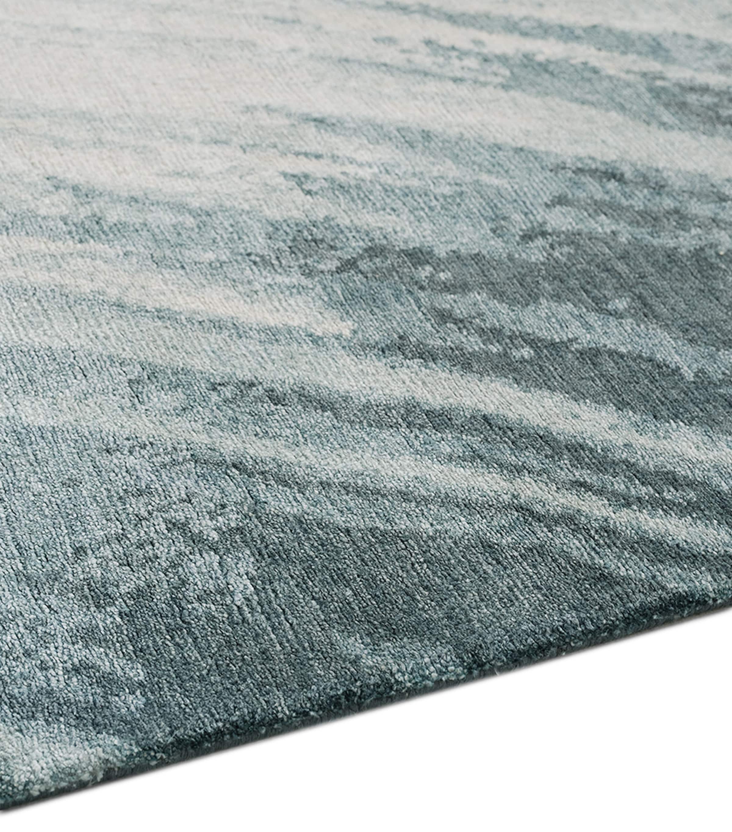 x David Rockwell Wool-Bamboo Silk Splash Sea Rug (2.74m x 1.83m) BLUE Image 3