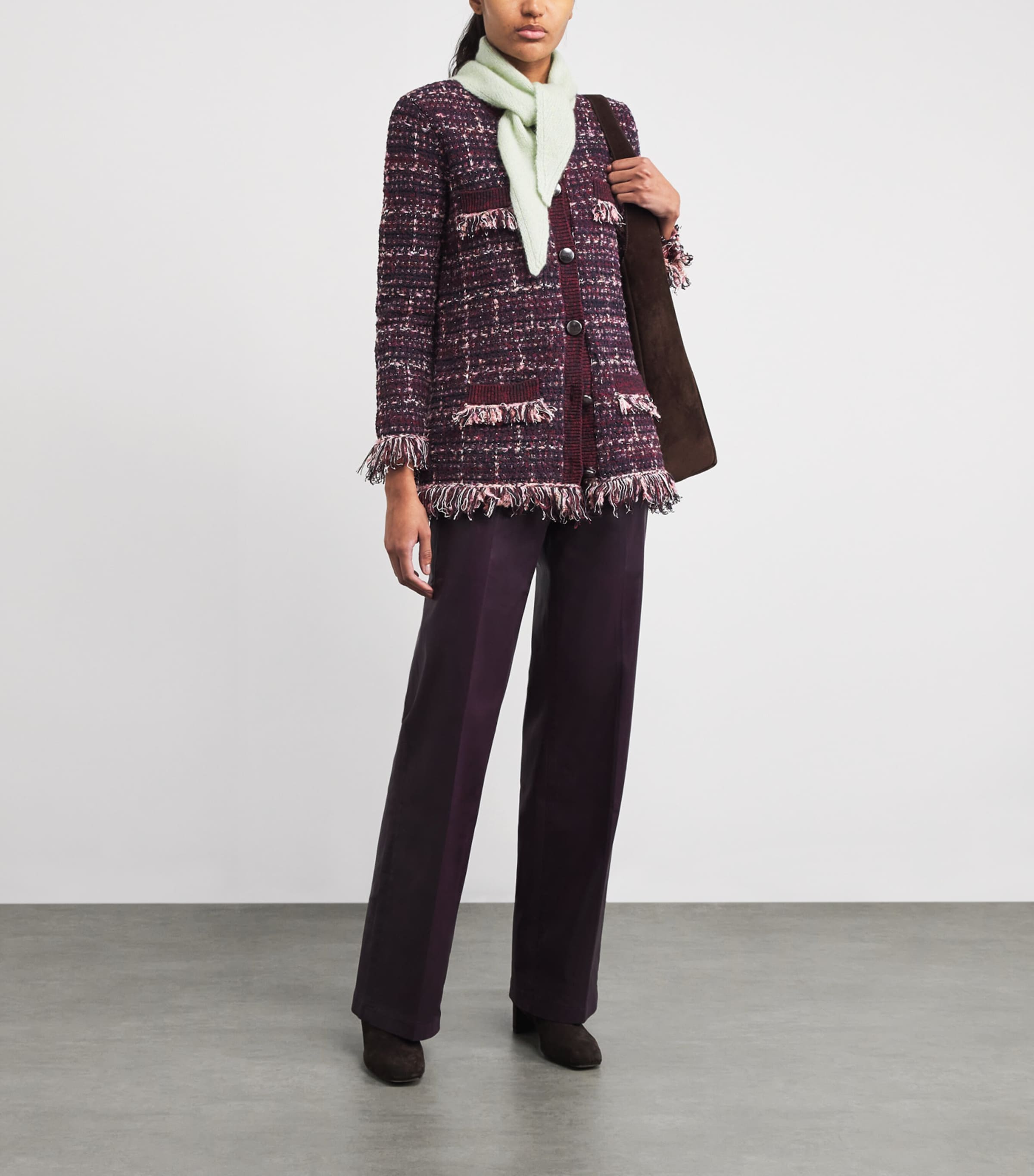 Cotton-Blend Kastoria Cardigan BLCK/DK MLBC/MDNGHT Image 2