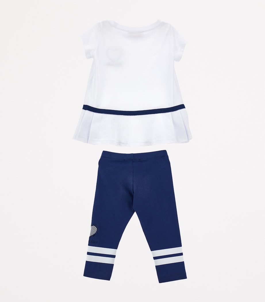 Heart T-Shirt And Leggings Set (2-16 Years) BIANCO + BLU Image 2