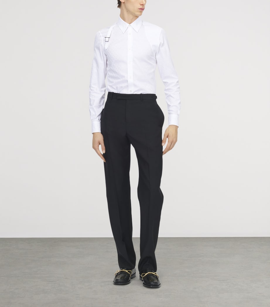 McQueen Mens Wool-Mohair Trousers Image 2