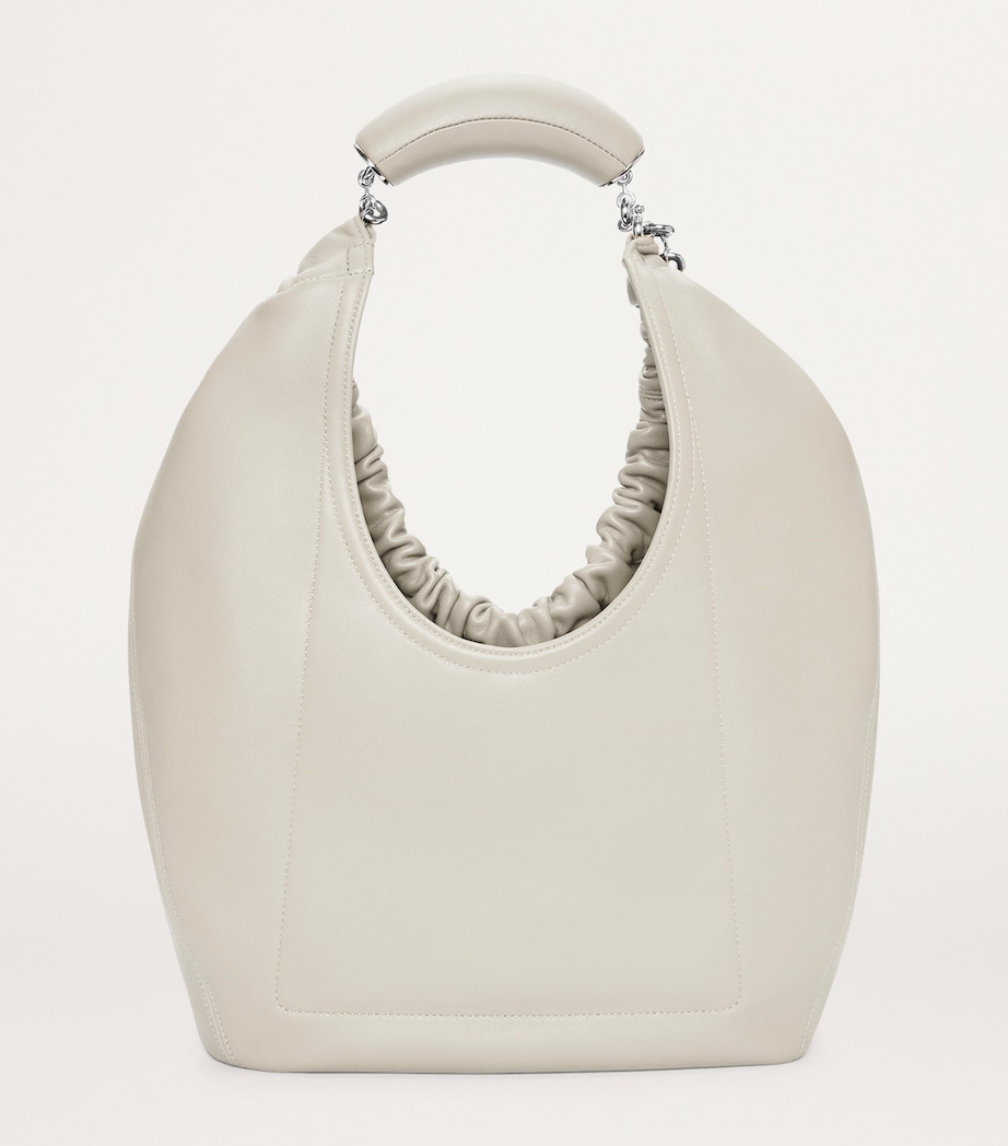 Small Leather Squeeze Top-Handle Bag SEA SALT Image 3