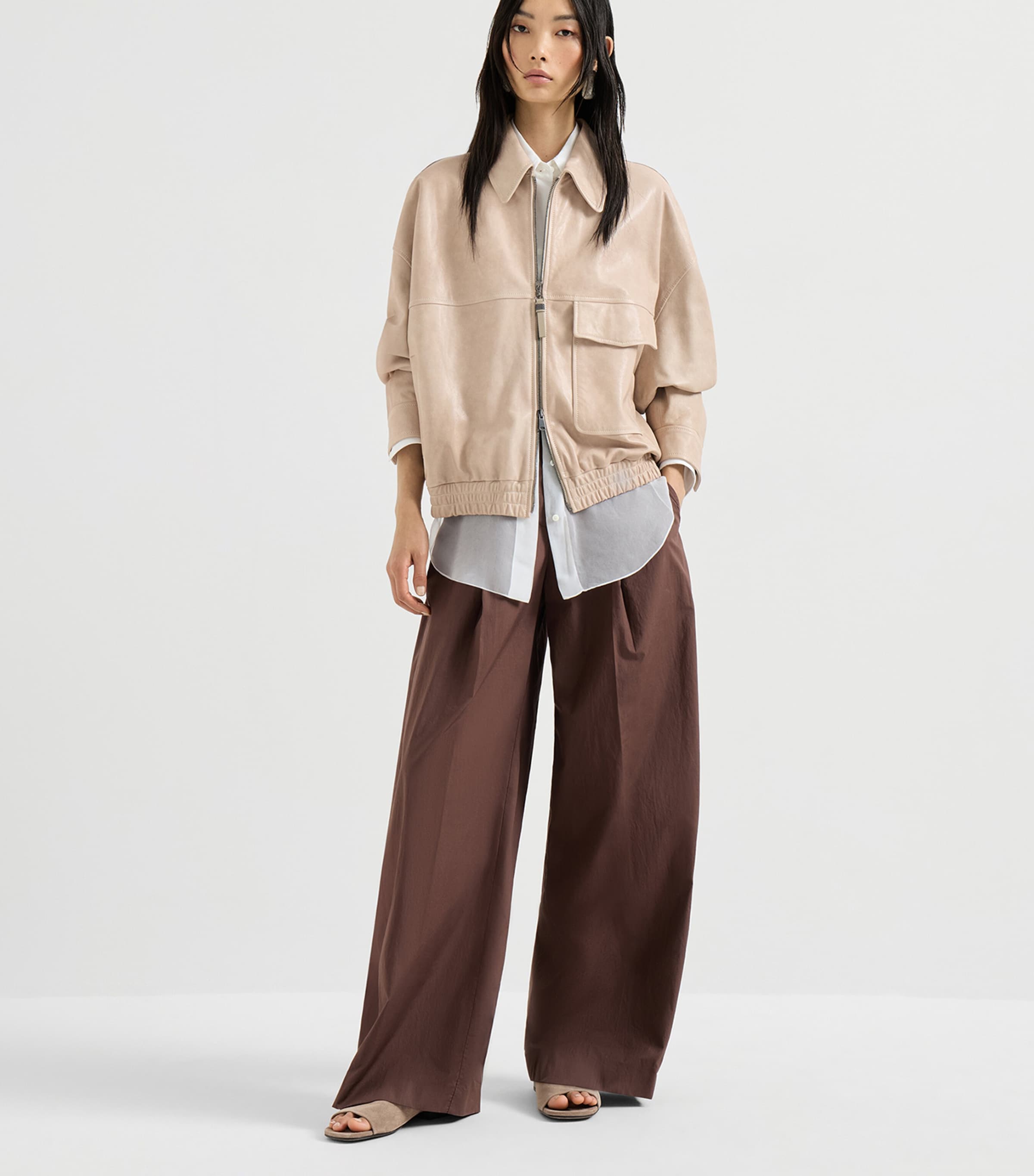 Leather Bomber Jacket C8238 Image 2