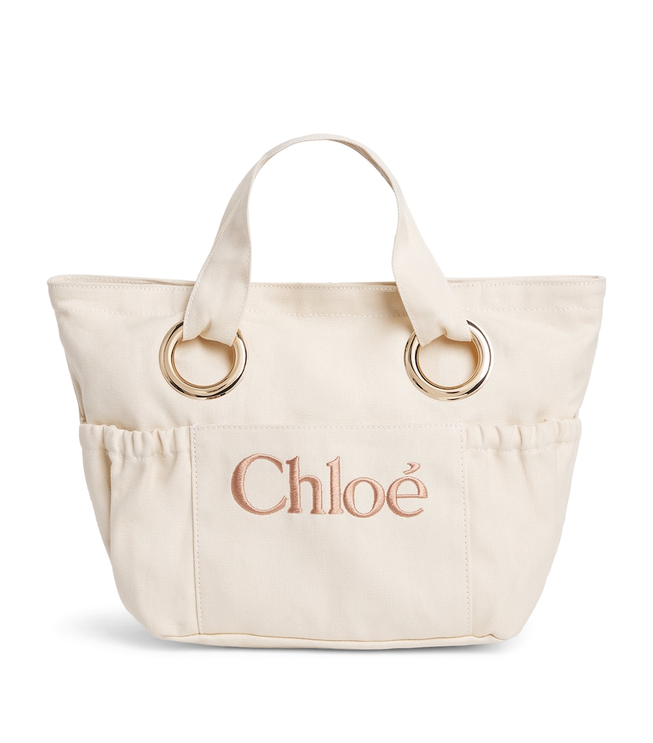 Chloé Kids Cotton Logo Basket Bag Image 1