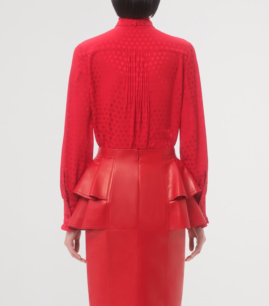 Silk Heart Print Shirt R9M Image 5