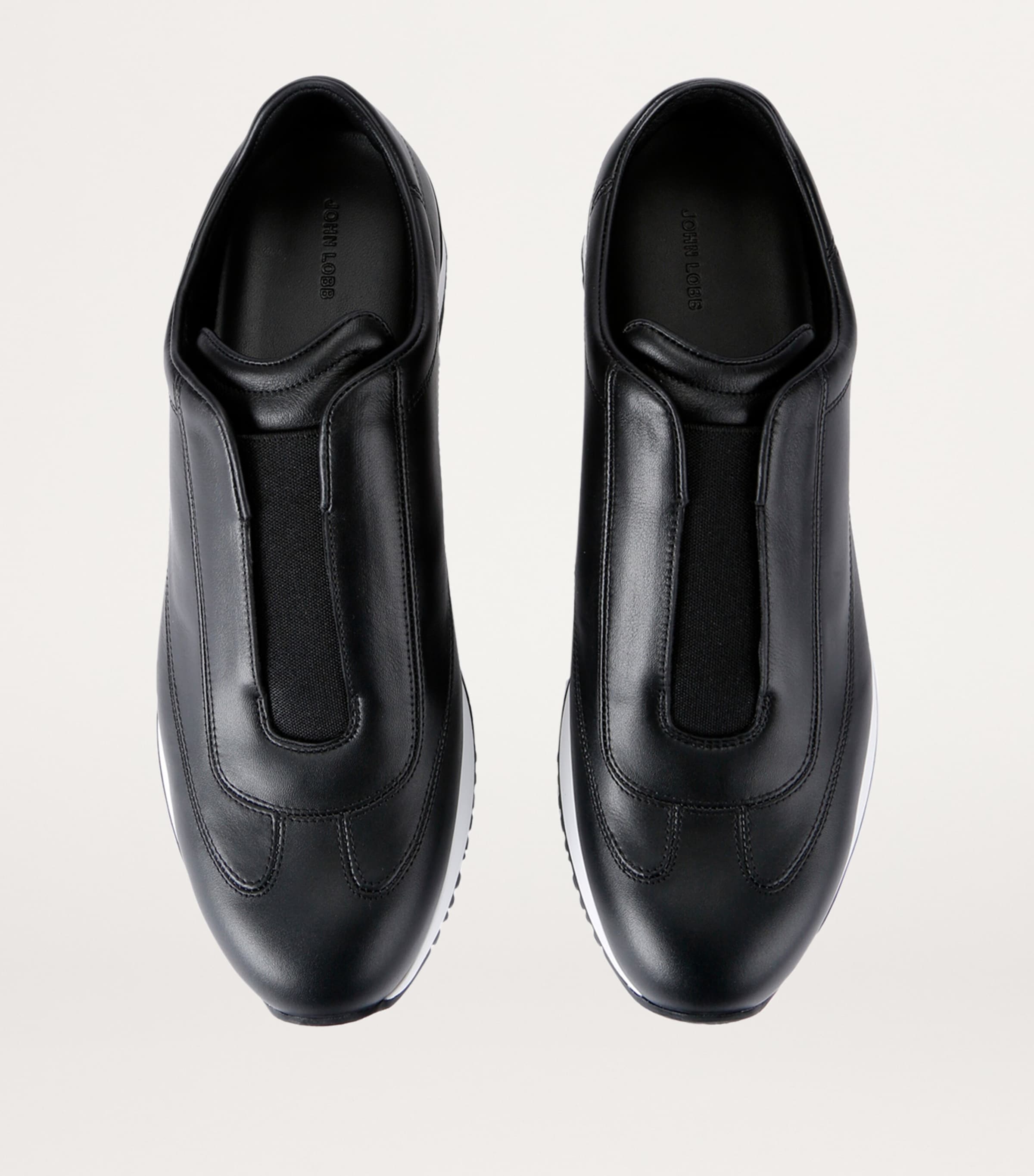 Leather Lift Slip-On Sneakers BLACK Image 4