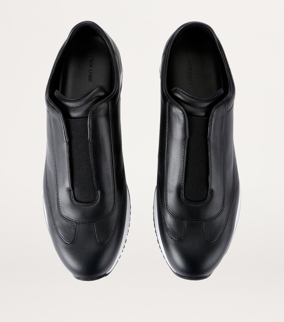 Leather Lift Slip-On Sneakers BLACK Image 4