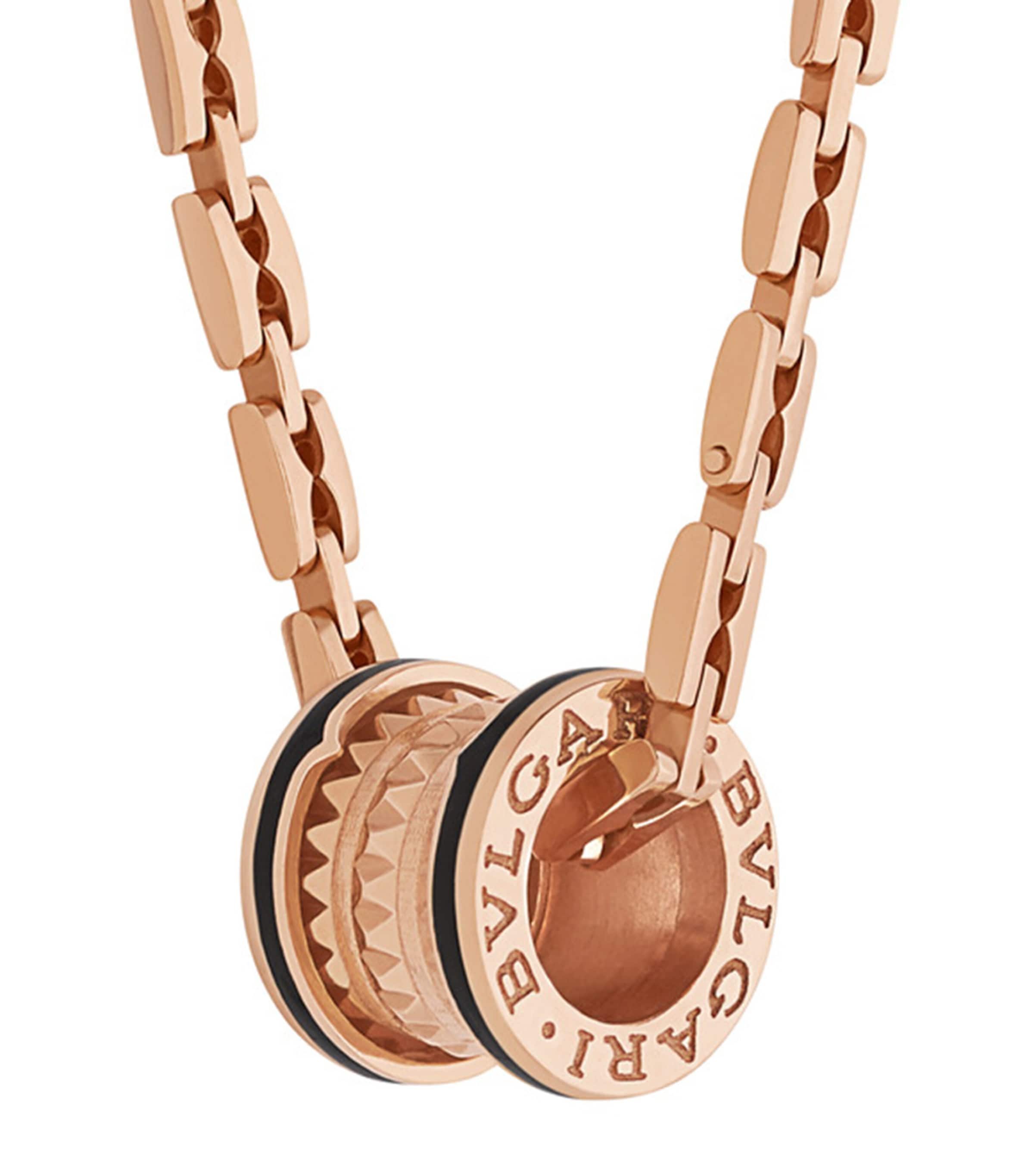 Rose Gold and Ceramic B.zero1 Pendant Necklace PINK GOLD Image 3