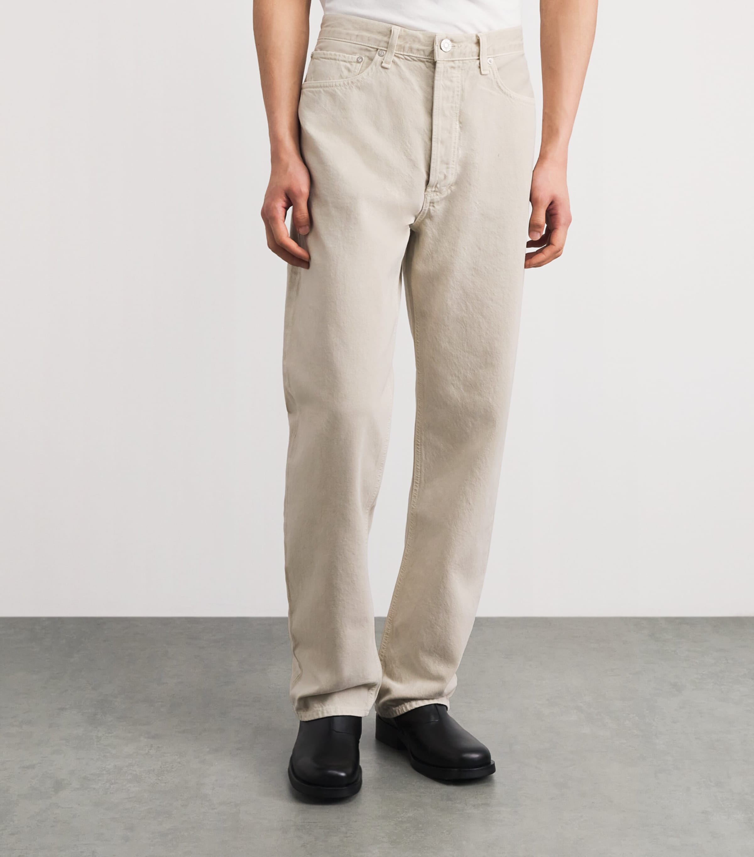 AGOLDE Mens 90's Straight Jeans Bone (aged White) Image 4