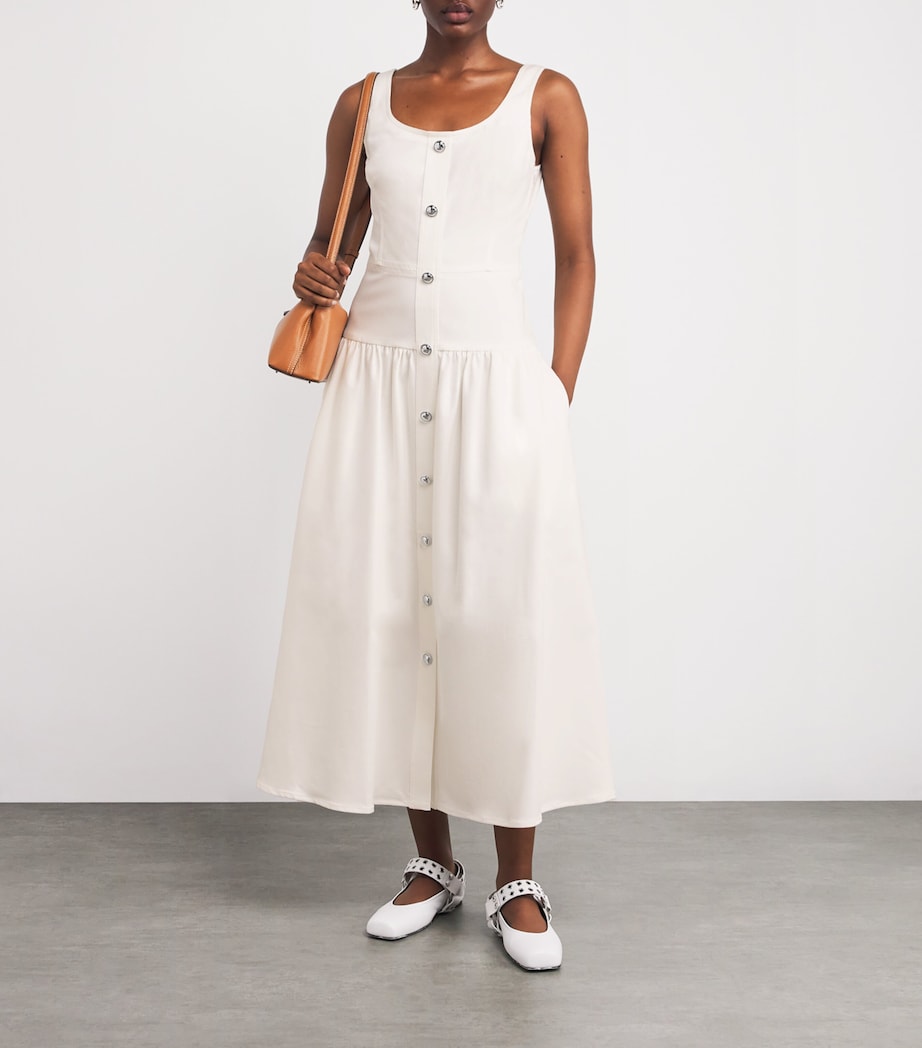 Denim Cassie Midi Dress WHITE Image 2