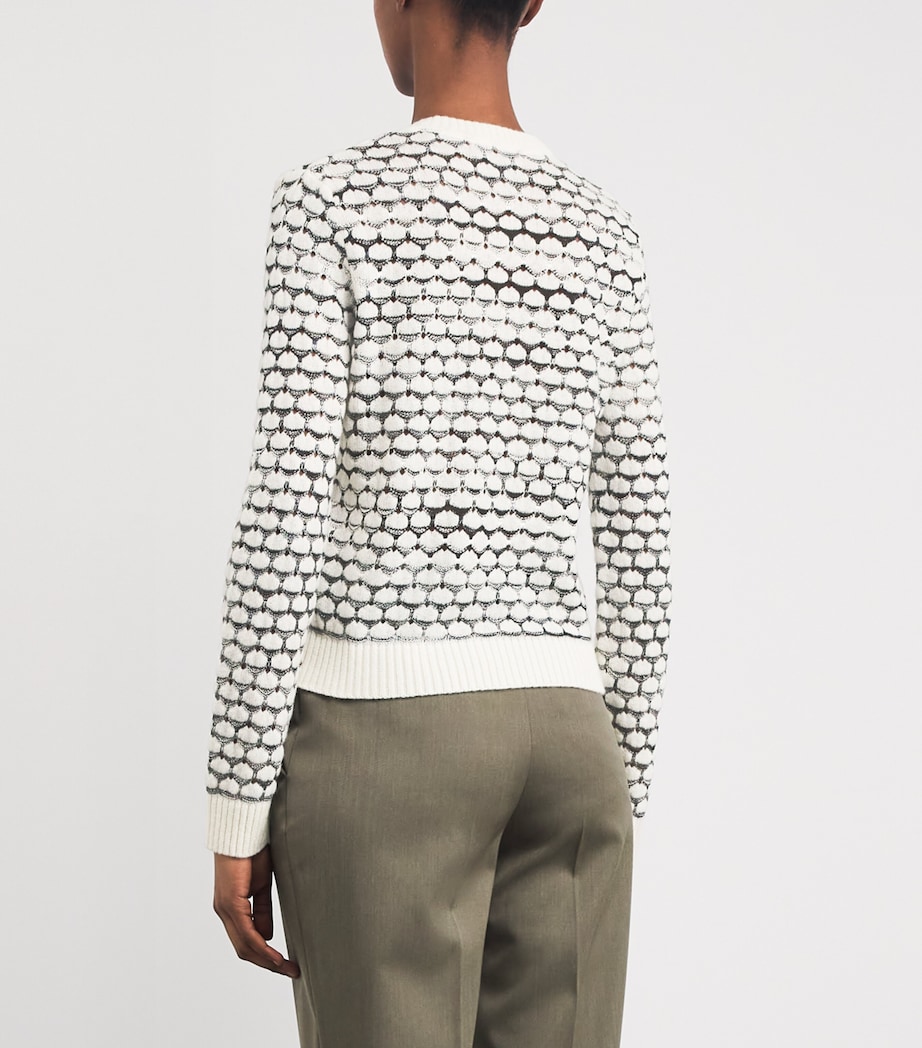 Cashmere-Blend Cardigan S01KQ WHITE BASE Image 4