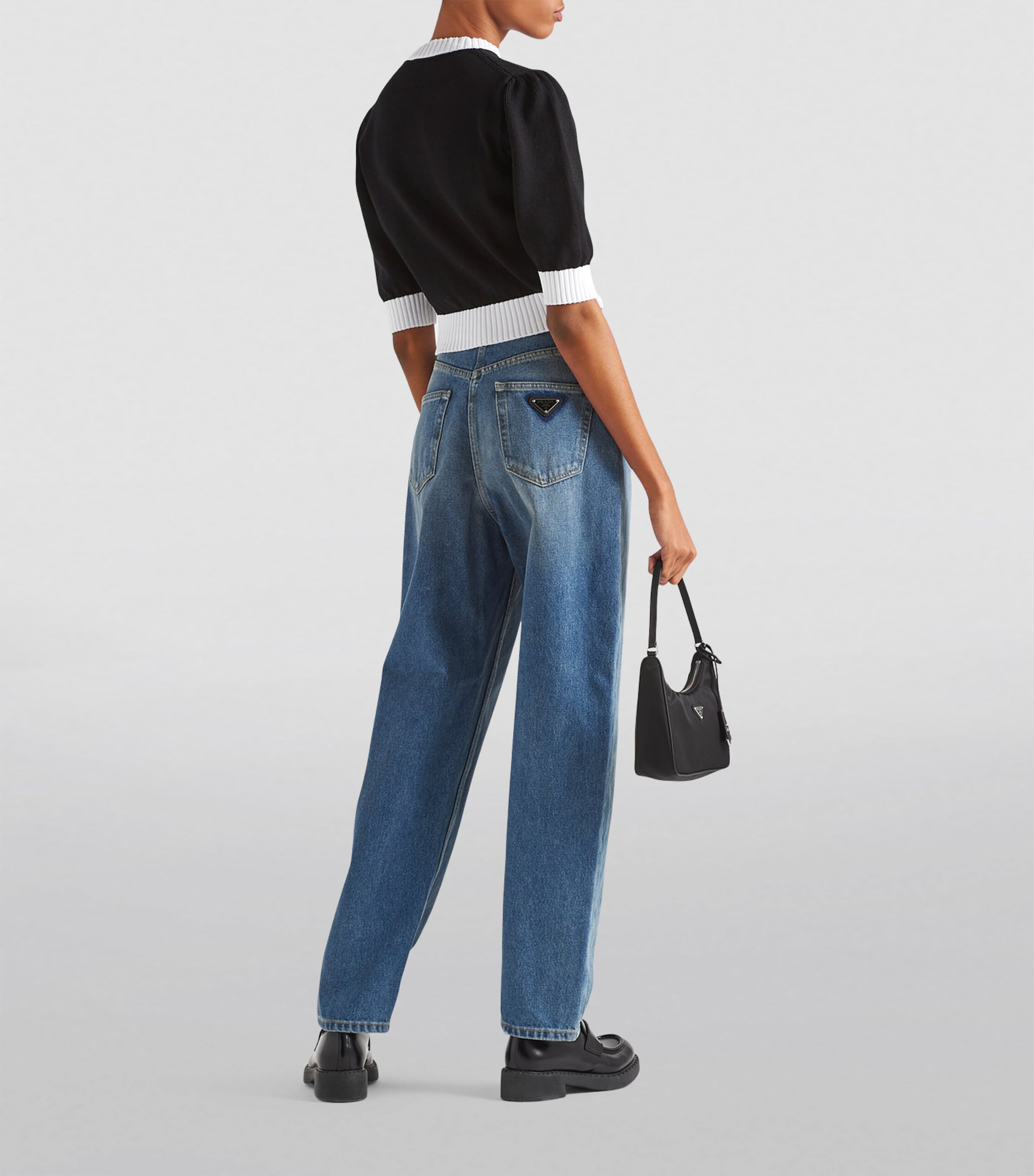 Prada Womens Contrast-Trim Sweater Image 4
