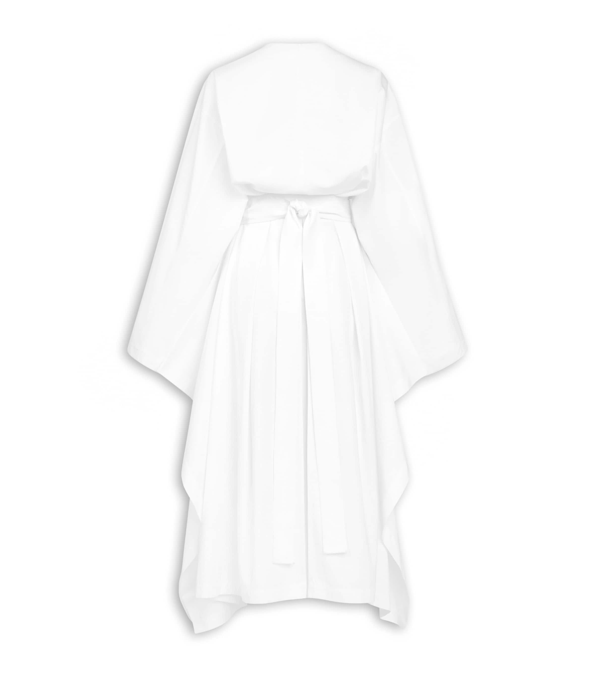 Alaïa Womens Cotton Poplin Midi Dress Blanc Image 4