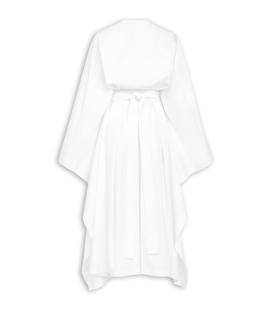 Alaïa Womens Cotton Poplin Midi Dress Blanc Image 4