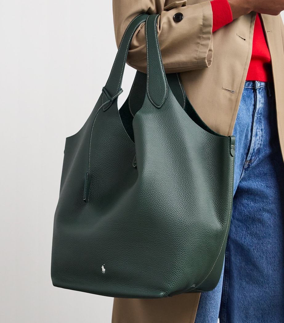 Large Leather Polo Play Tote Bag FICUS Image 2