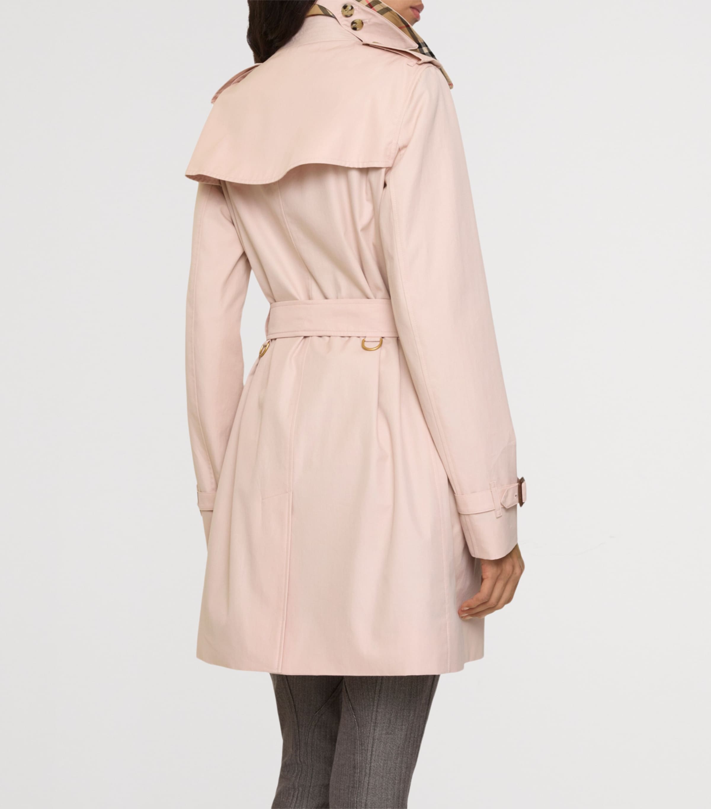 Burberry Pink Tropical Gabardine Kensington Trench Coat | Harrods US