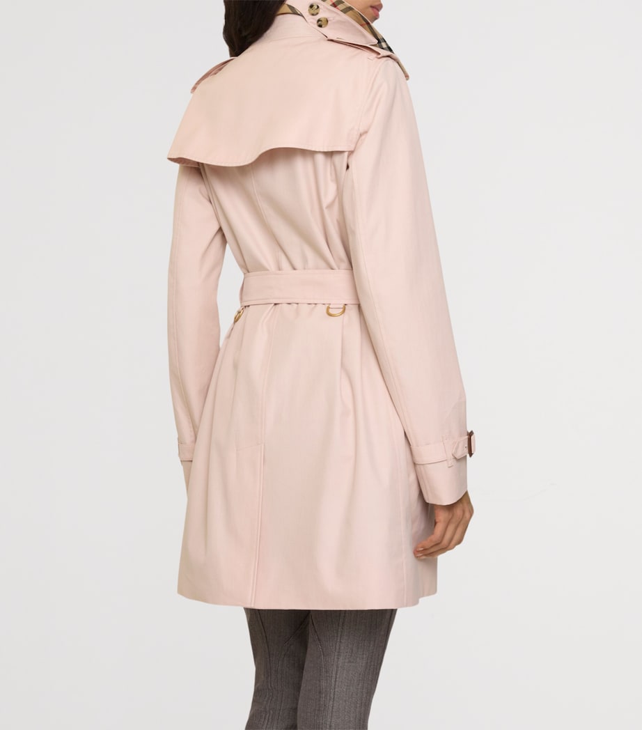 Tropical Gabardine Kensington Trench Coat PALE SUGAR PINK Image 5