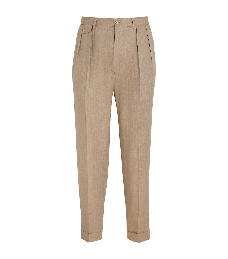 Linen-Blend Herringbone Whitman Trousers