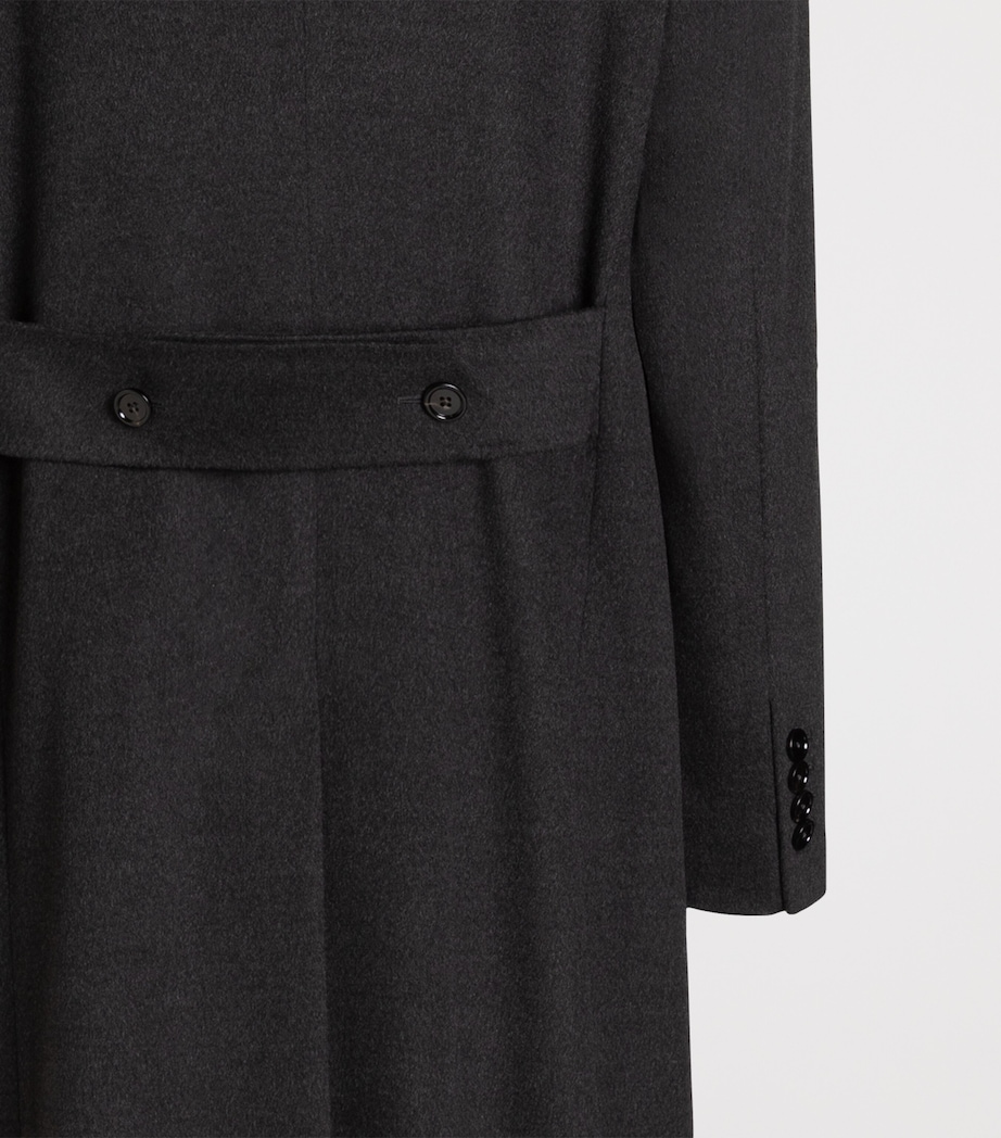Dolce&Gabbana Mens Virgin Wool Double-Breasted Long Coat Melange Grey Image 4