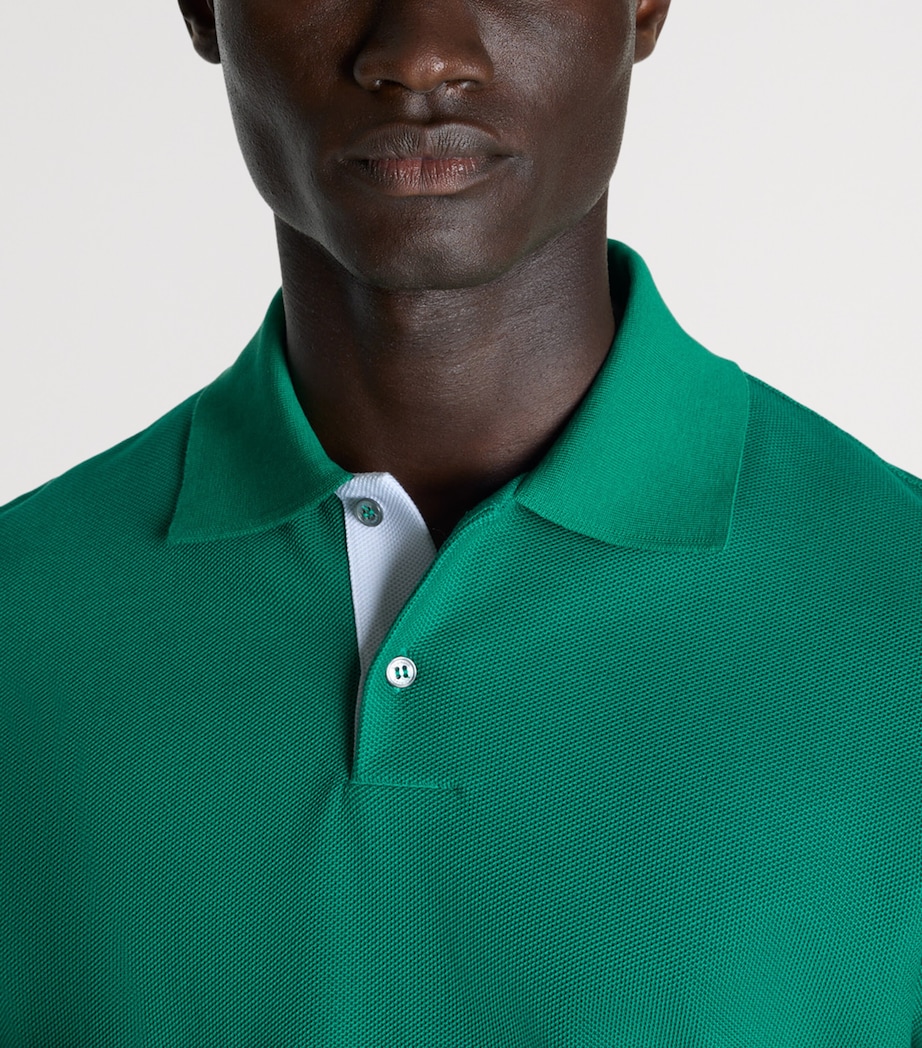Dunhill Mens Cotton Piqué Polo Shirt Green Image 5