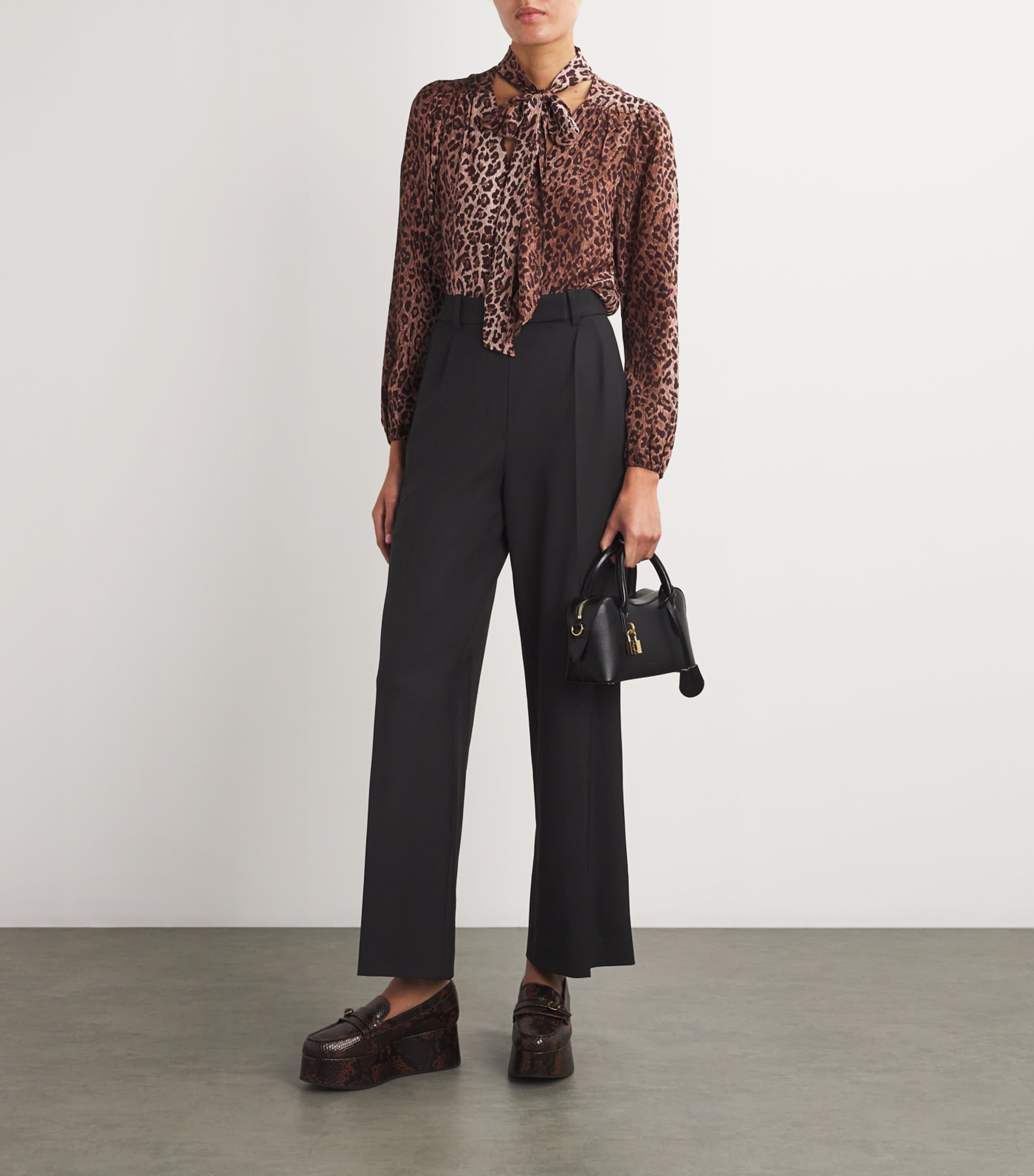 Tailored High-Rise Trousers BLACK Image 2